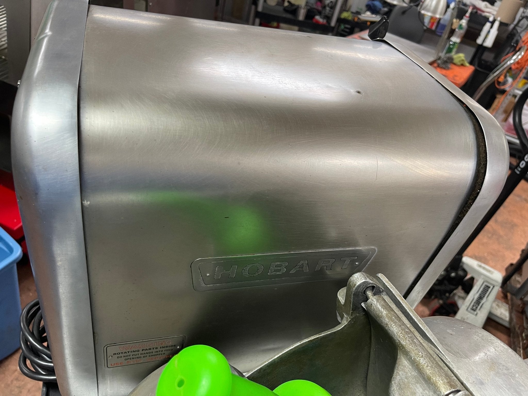 Used Hobart 4812 Commercial Meat Grinder Motor with Grinder and Slicer Attachments 120V