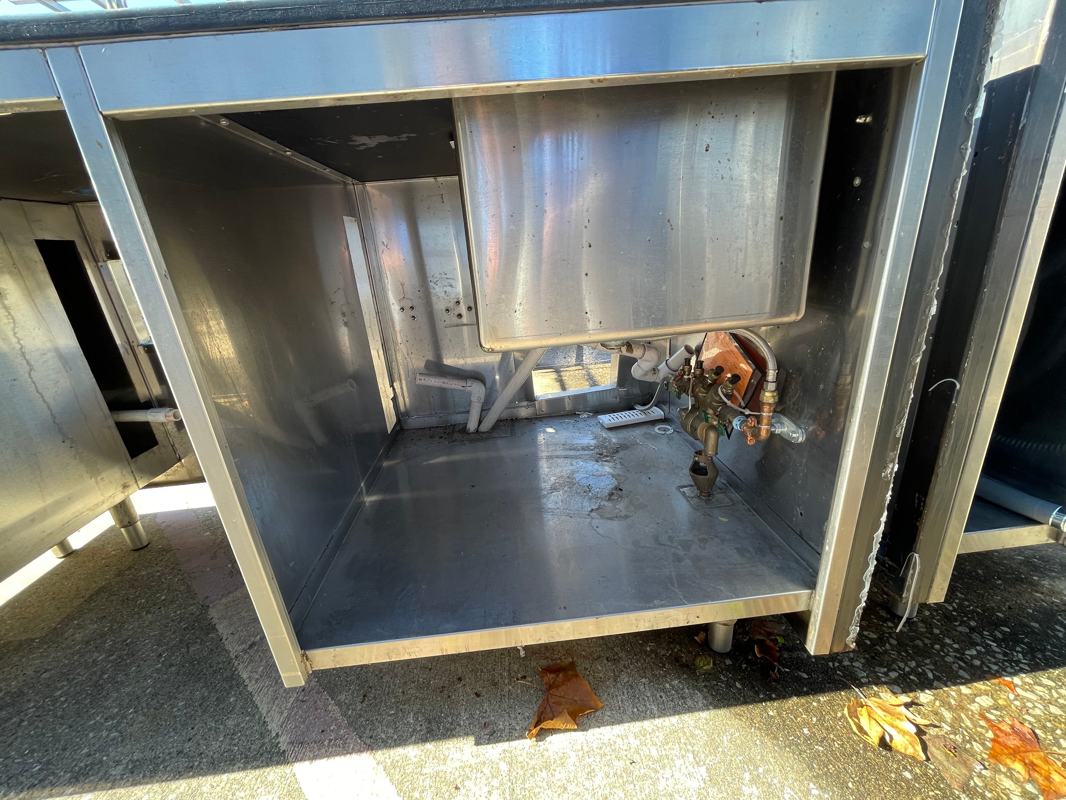 Used 78" BSI Custom Built Composite Table with Sink and Ice Bin - SS6