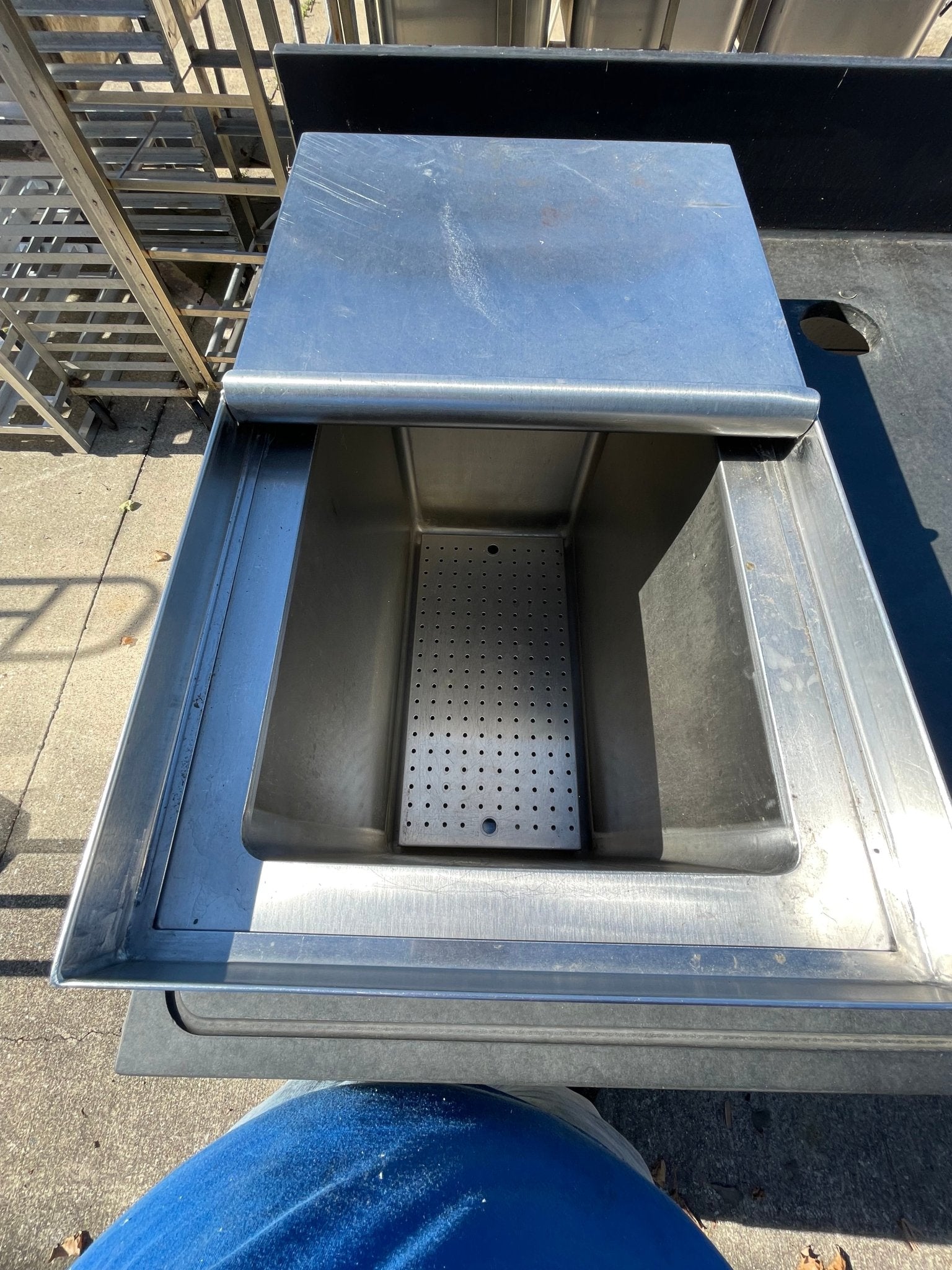 Used 78" BSI Custom Built Composite Table with Sink and Ice Bin - SS6 - Falcon Restaurant Supply - 6
