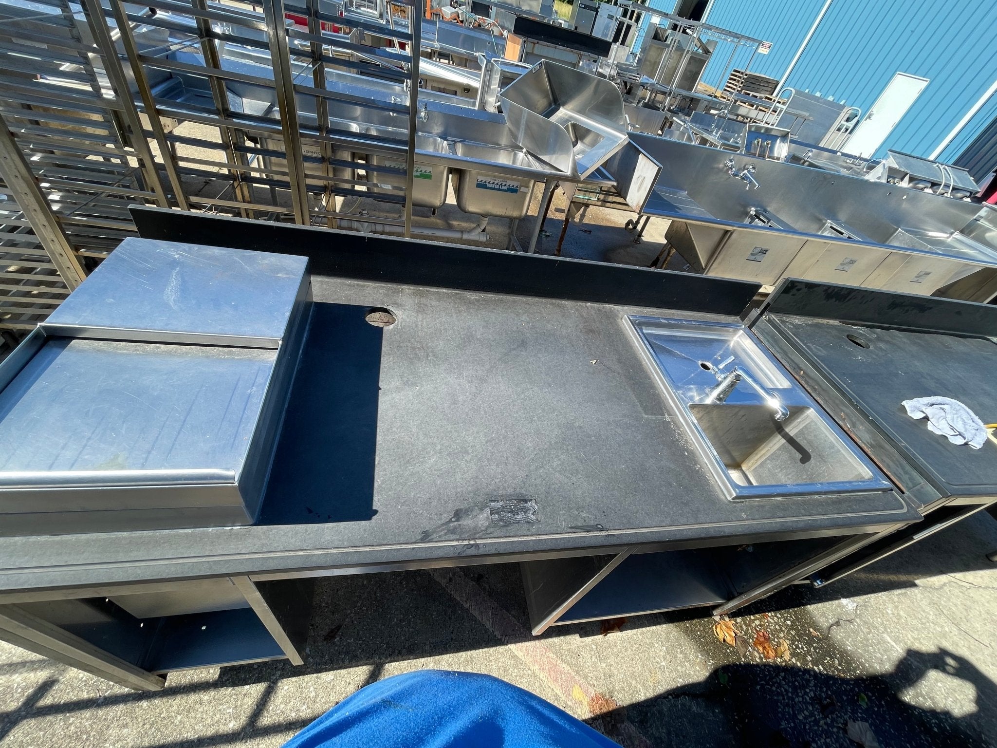 Used 78" BSI Custom Built Composite Table with Sink and Ice Bin - SS6 - Falcon Restaurant Supply - 7