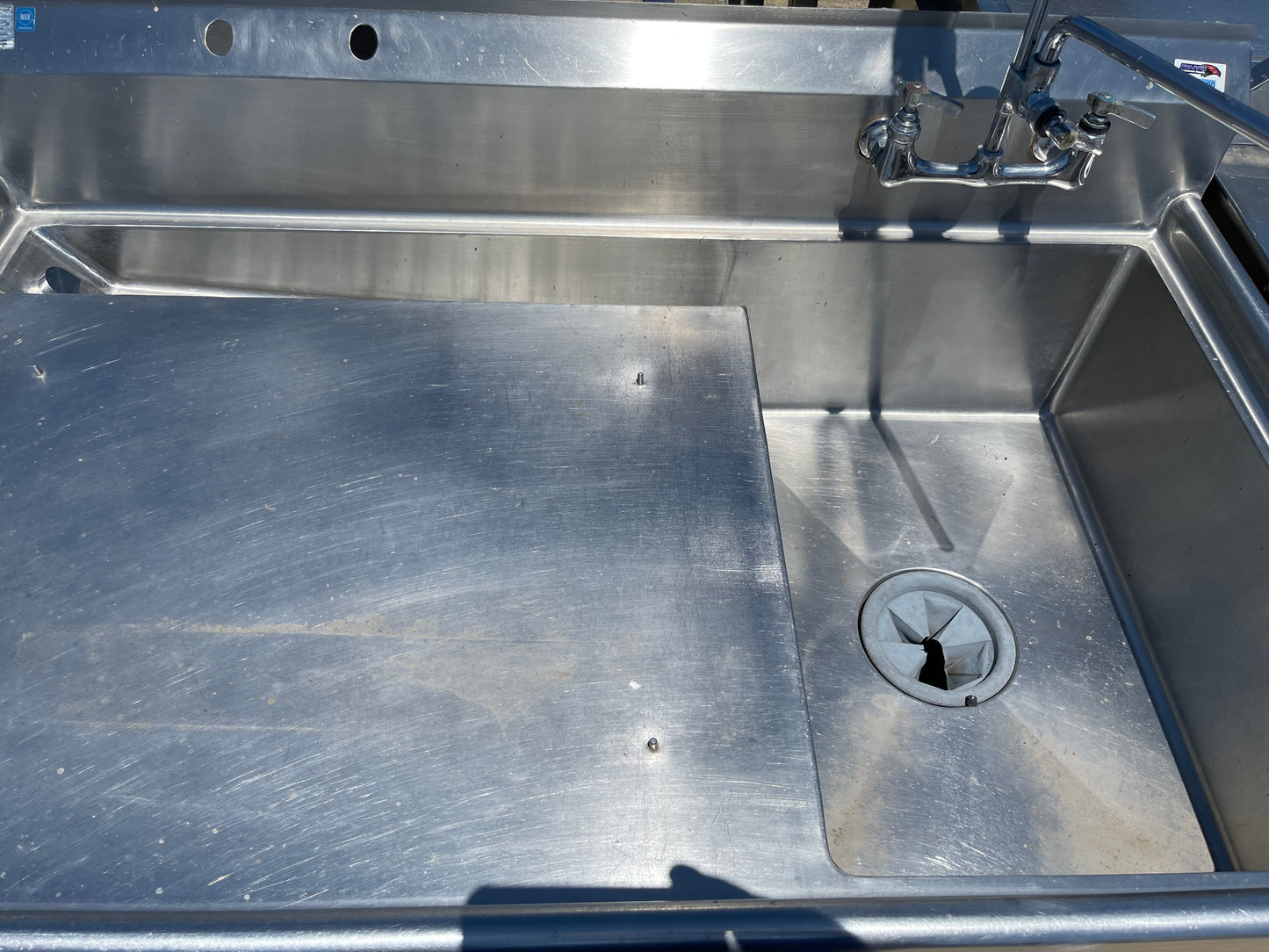 58" Single Compartment Stainless Steel Sink with Garbage disposal and Faucet - SS3