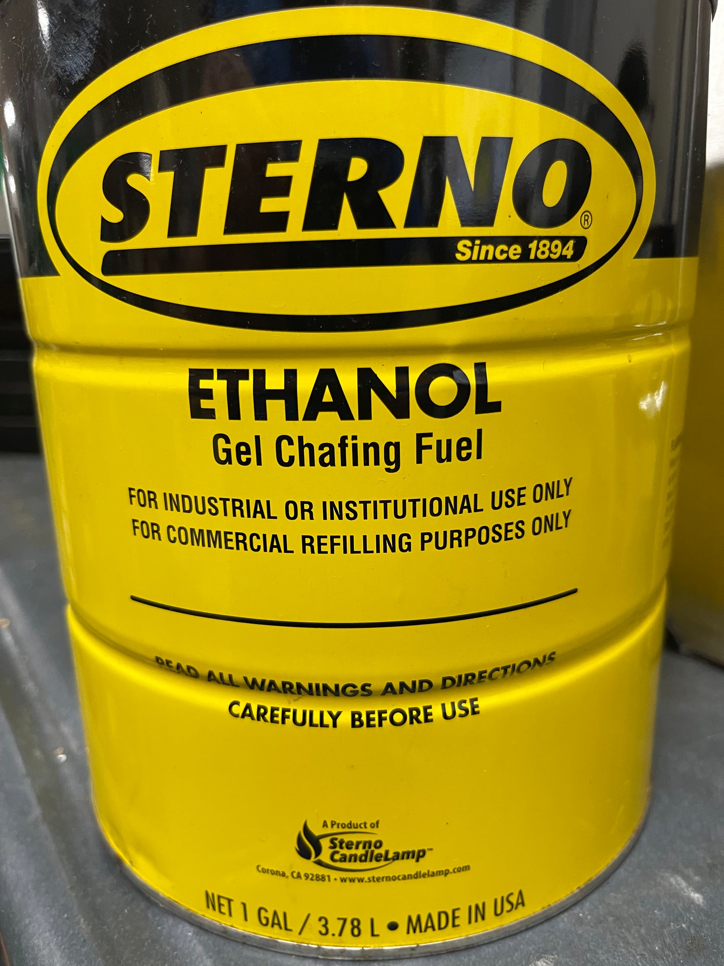 Sterno S0051 1 Gallon Ethanol Gel Chafing Fuel