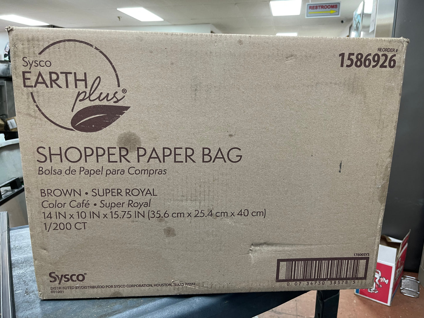 New Sysco Paper Shopper Bag with Handles 200CT - JS