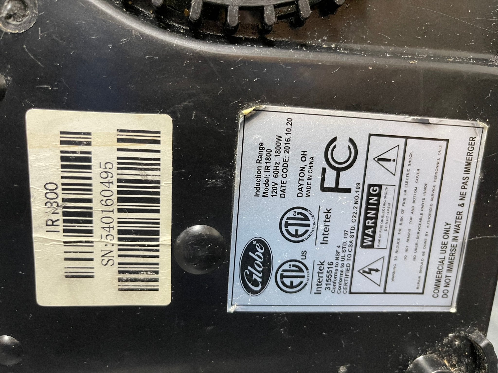 Used Globe IR1800 Ceramic Countertop Induction Range 120V 1800W - JS - Falcon Restaurant Supply - 8