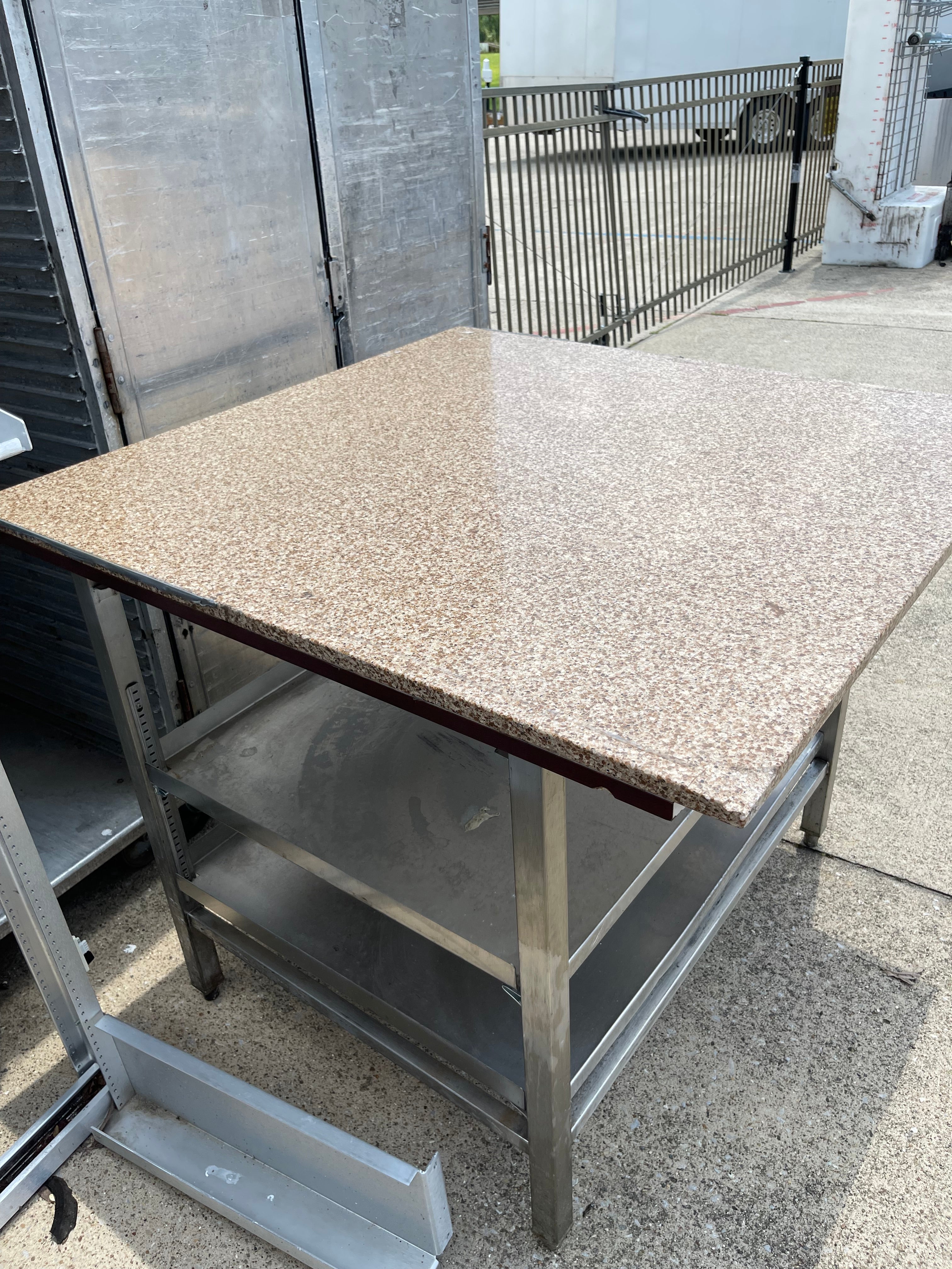 Used 41.5"x40" Stainless Steel Baking/Candy Table with 3/4" Marble Top - SS54