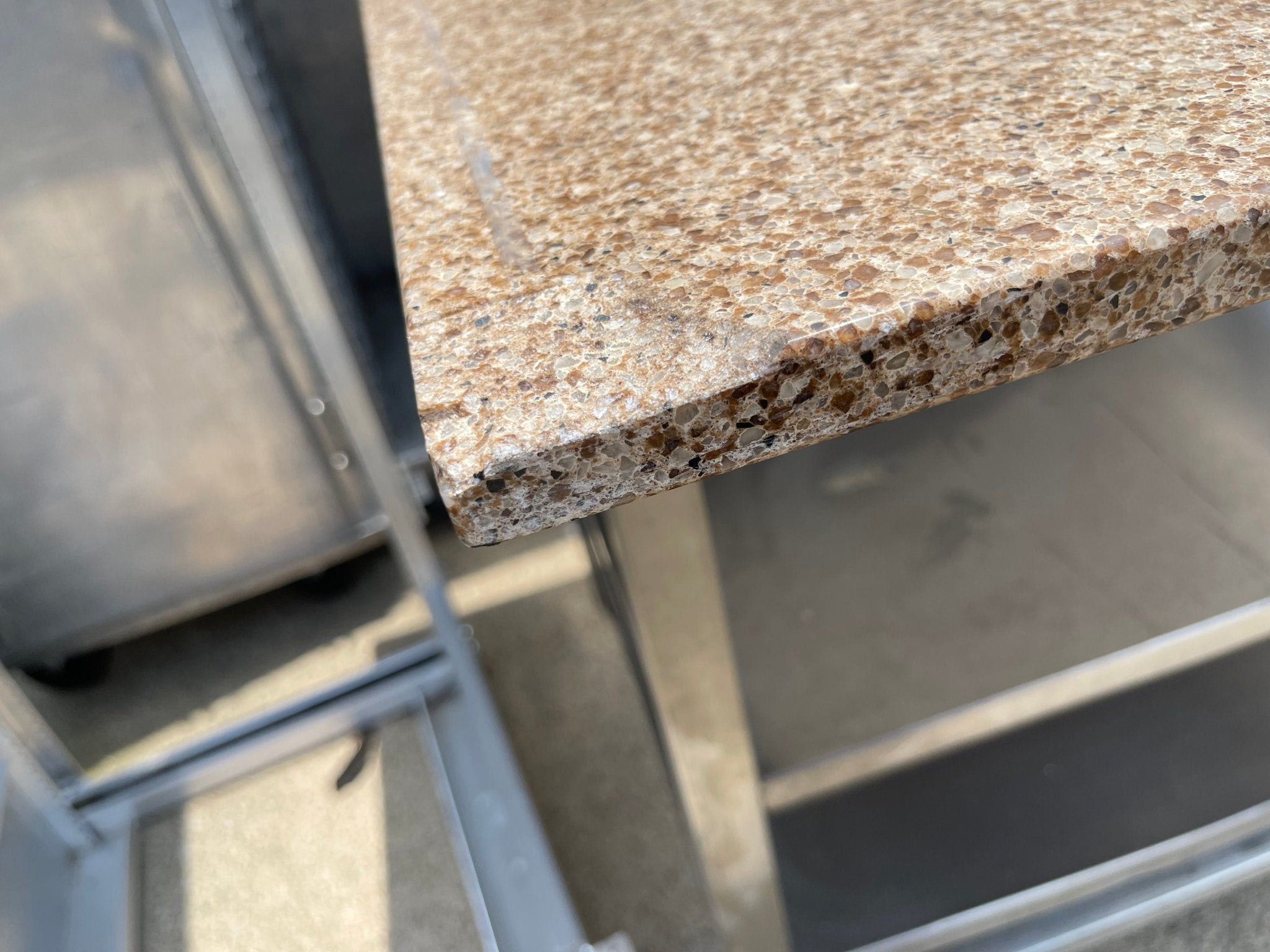 Used 41.5"x40" Stainless Steel Baking/Candy Table with 3/4" Marble Top - SS54 - Falcon Restaurant Supply - 6