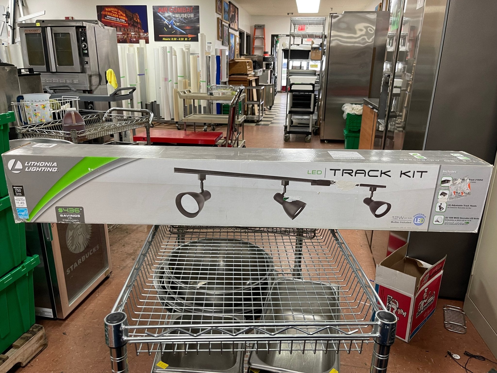 New Lithonia Lighting Series Track Kit 44" 3 - Light Black LED Linear Track Lighting Kit - Falcon Restaurant Supply - 1