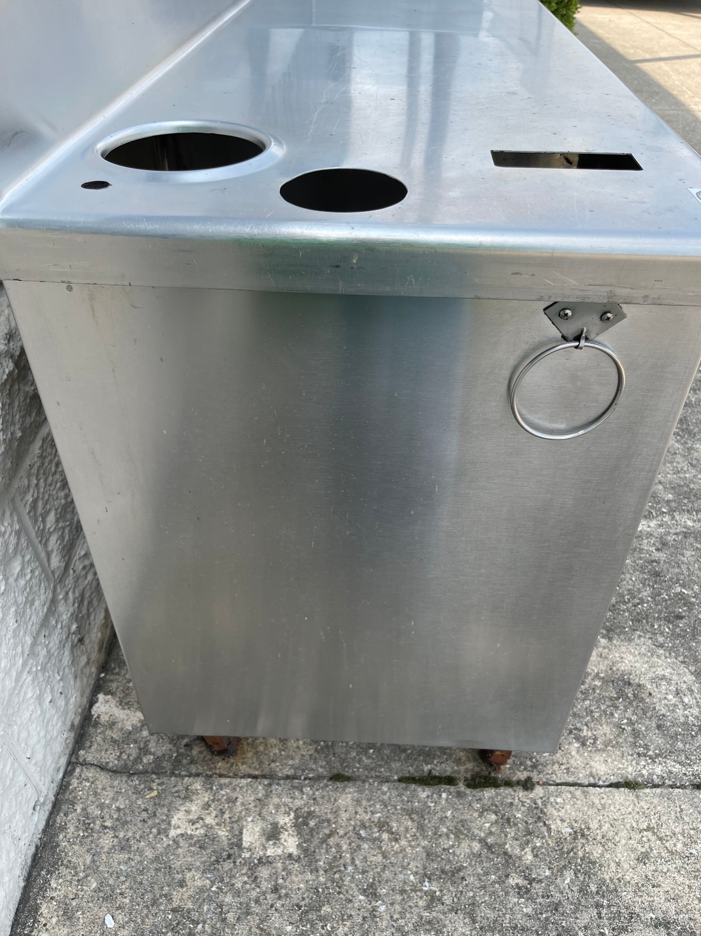 Used 96" Stainless Steel Table Counter with Shelves and Tray Rack - SS37