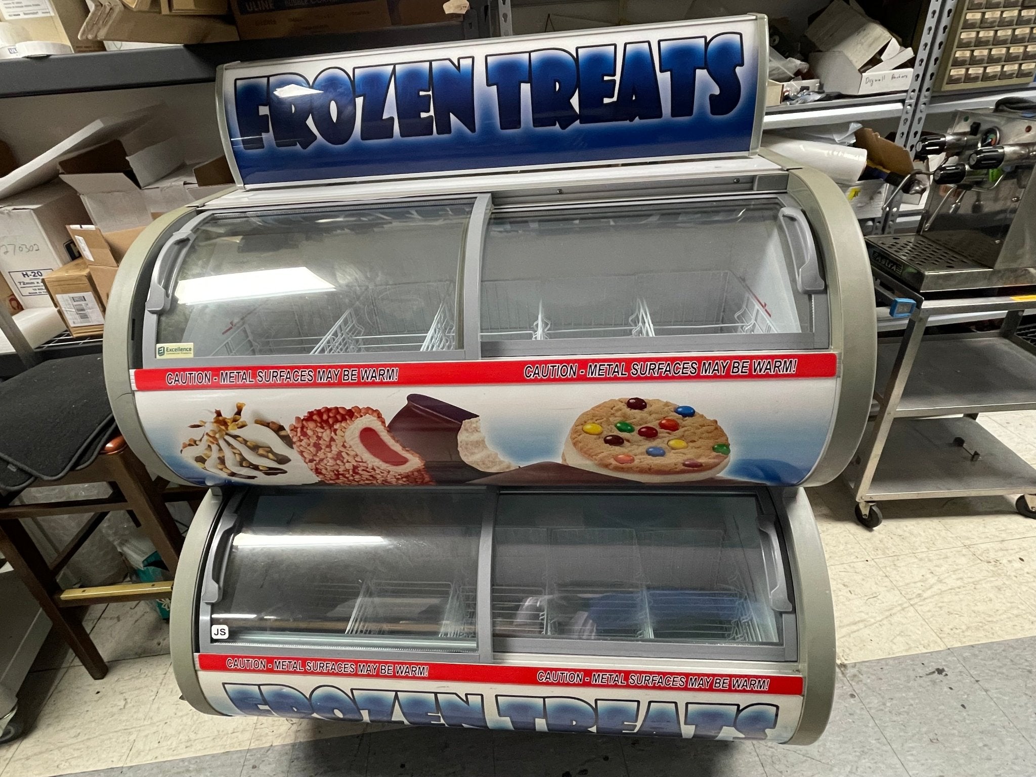 Used Excellence DS - 48 Double Stack Ice Cream Freezer Merchandising Display 120V - JS - Falcon Restaurant Supply - 1
