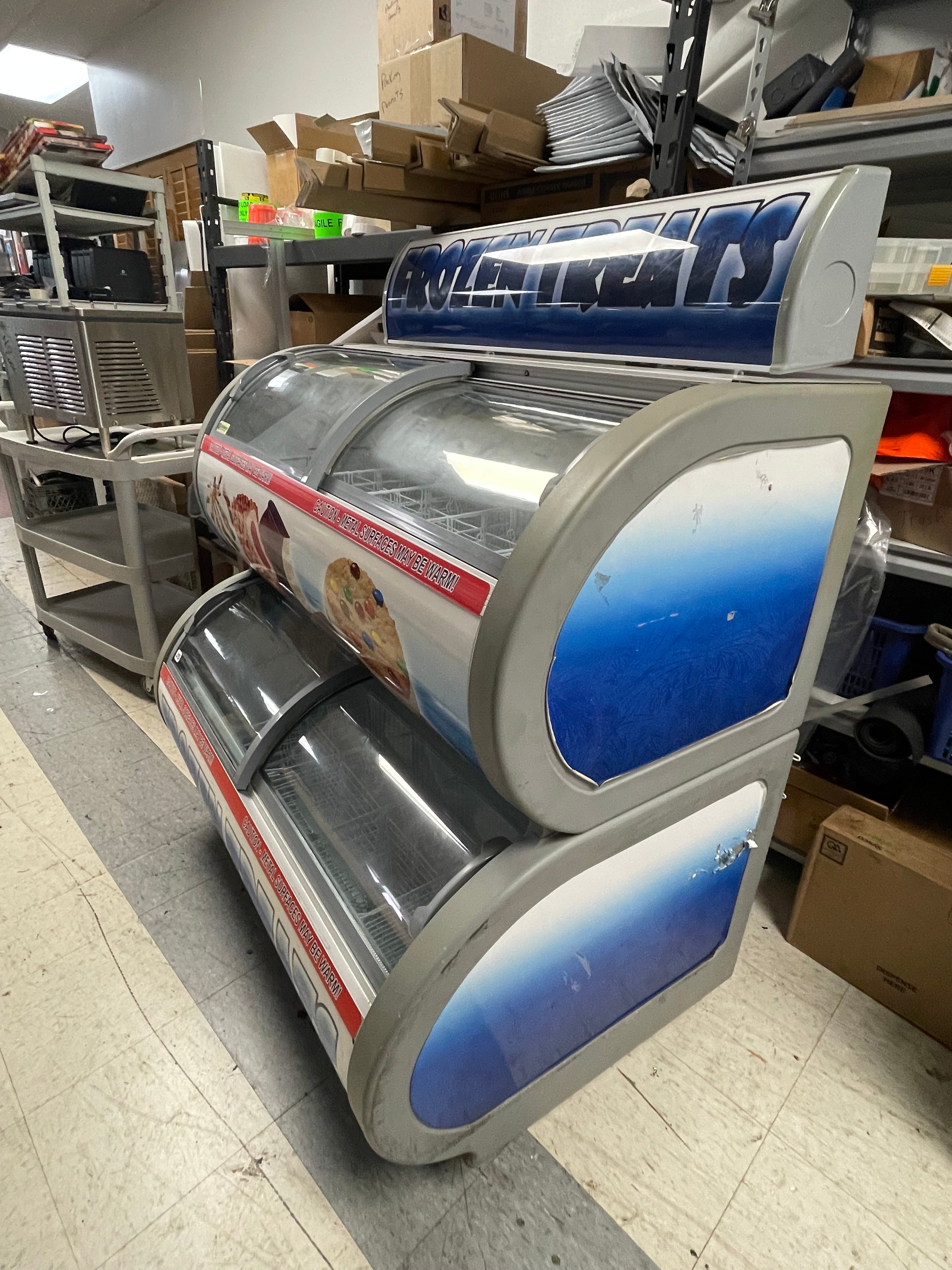 Used Excellence DS-48 Double Stack Ice Cream Freezer Merchandising Display 120V - JS