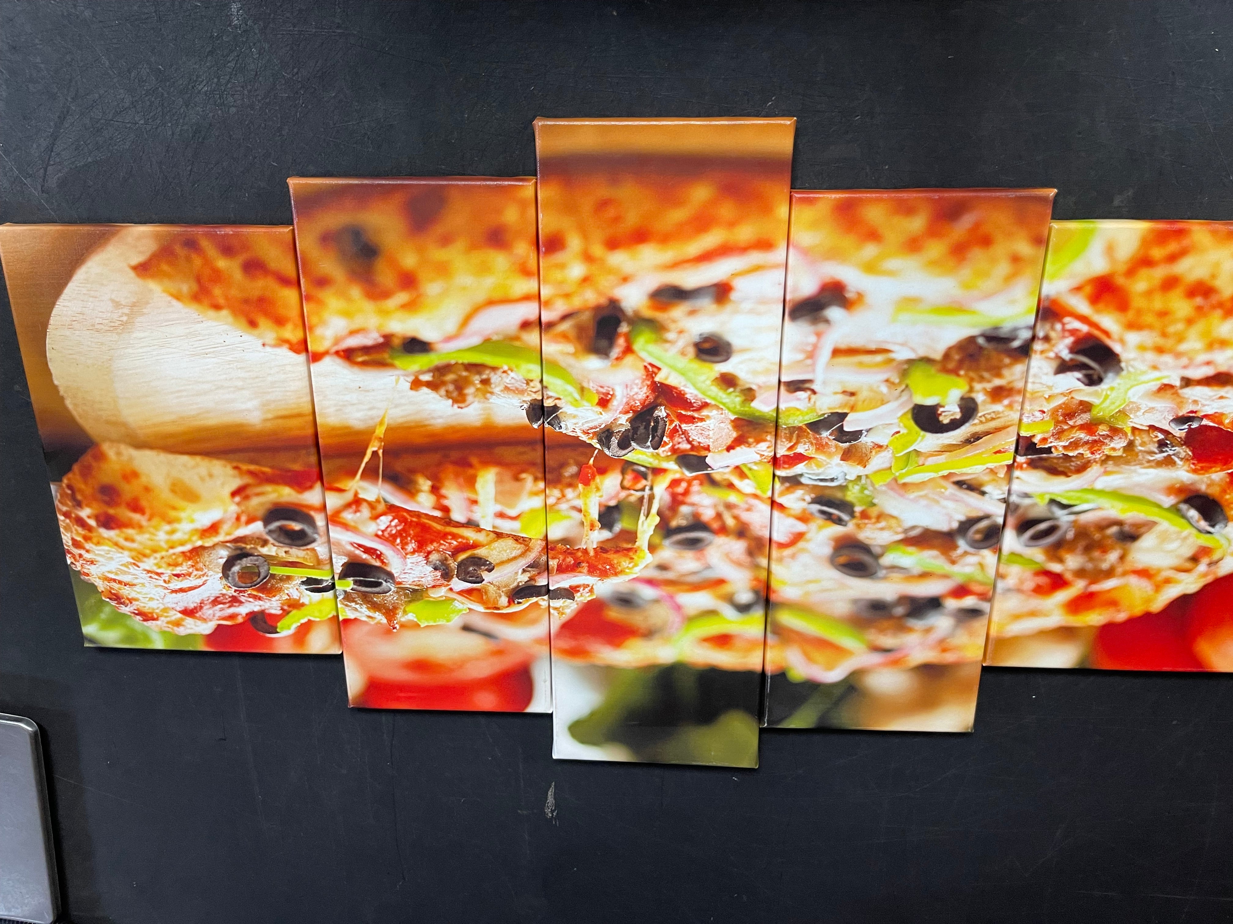 Used Large 40" Pizza Vinyl Wall Picture