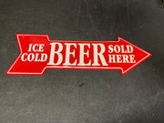 Used Cold Beer Metal Arrow Sign