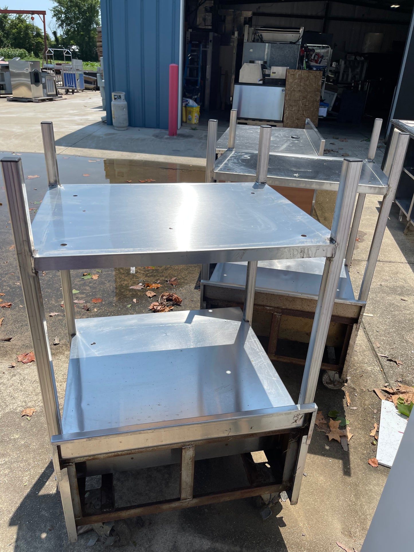 Stainless Commercial Equipment Double Oven Stand Stack with Caster Wheels - SS86