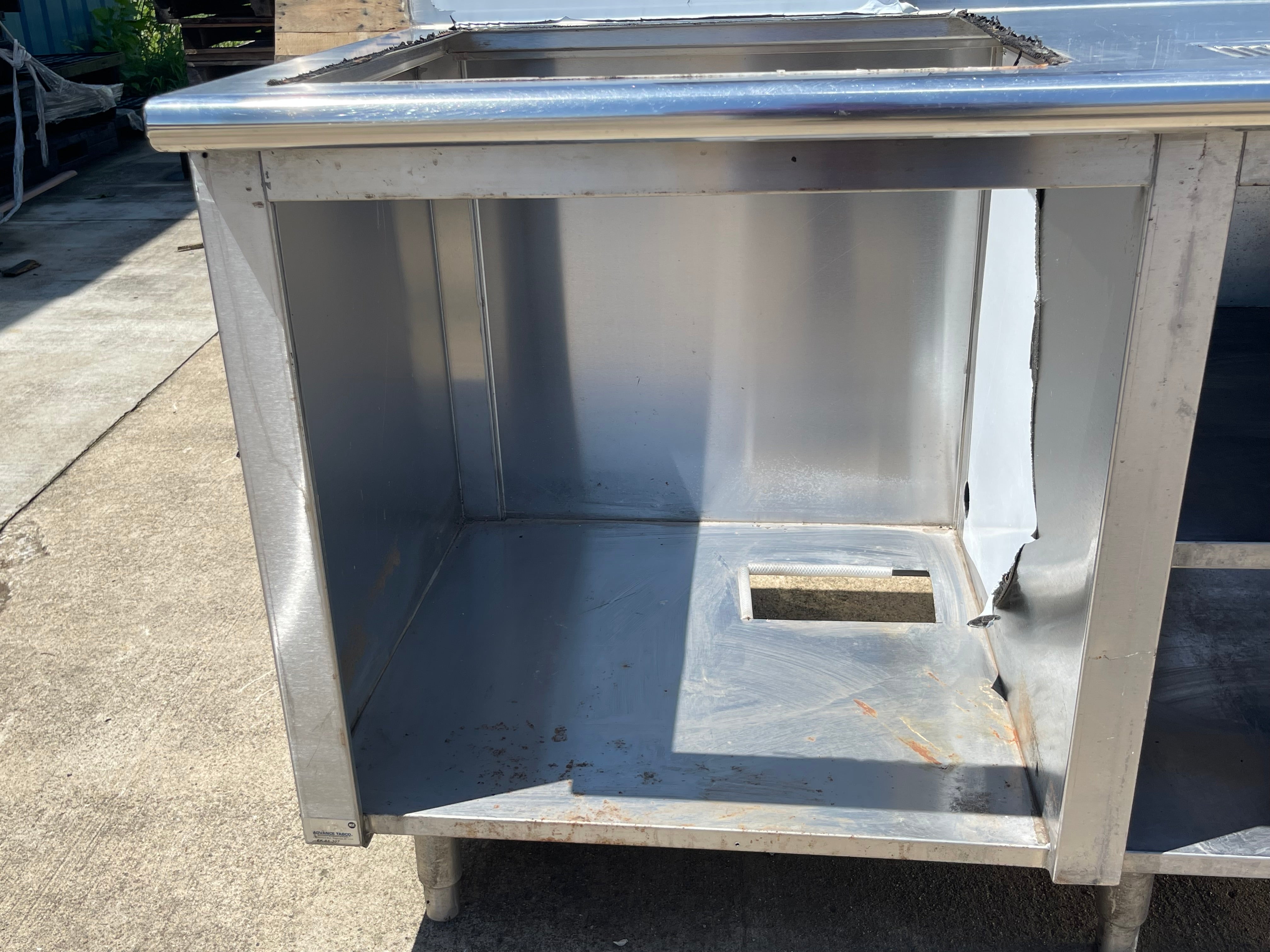 Used 79"x 30" Stainless Steel Beverage Drink Station with Sink and Drip Tray Drain - SS1