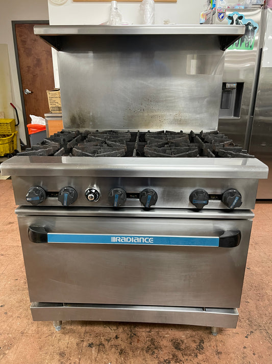 Used Turbo Air TAR-6 36" 6 Burner Natural Gas Commercial Cooktop Range w/ Standard Oven