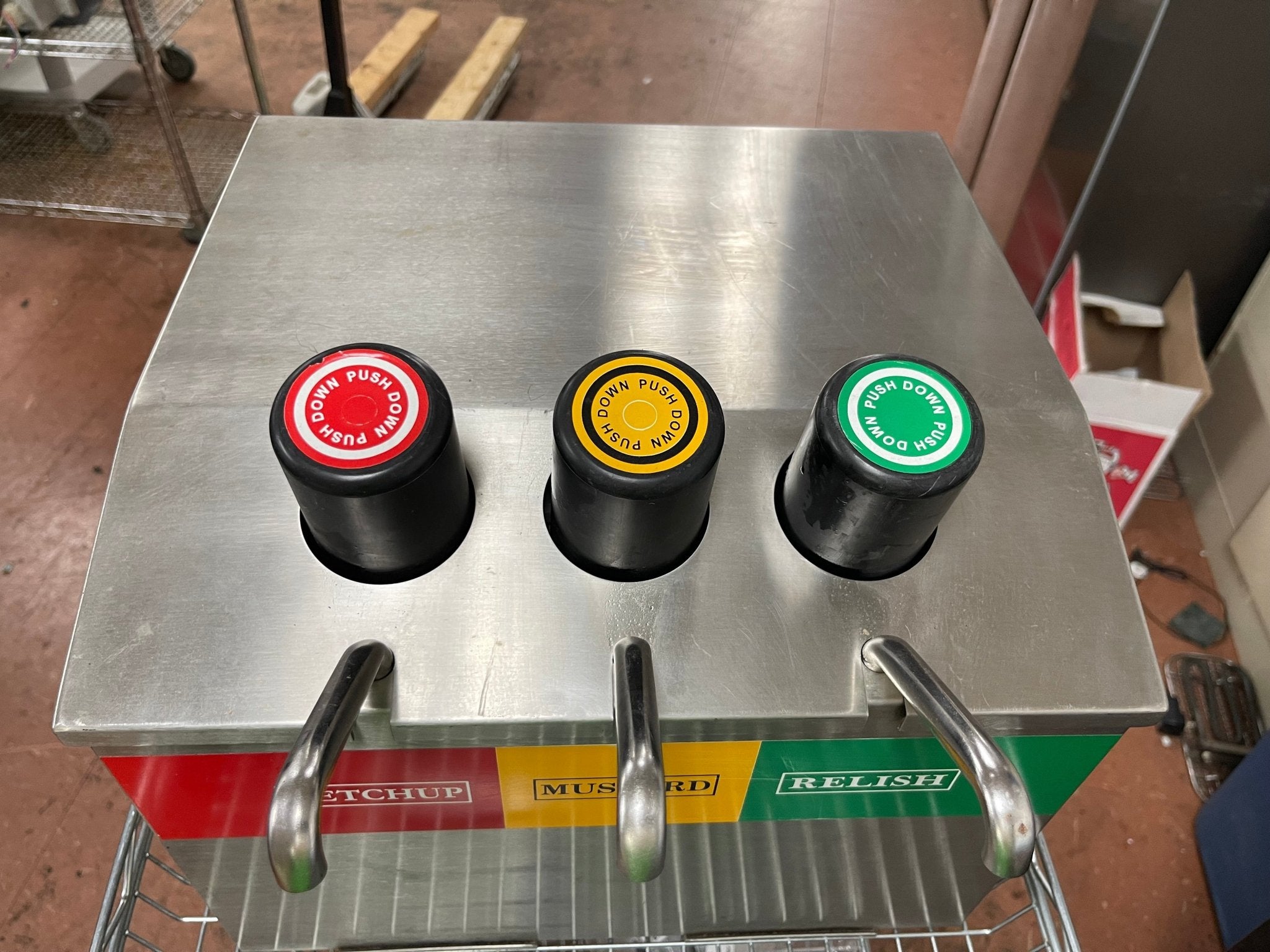 Used Automatic Bar Controls Stainless Steel Countertop Condiment Dispenser - Falcon Restaurant Supply - 2