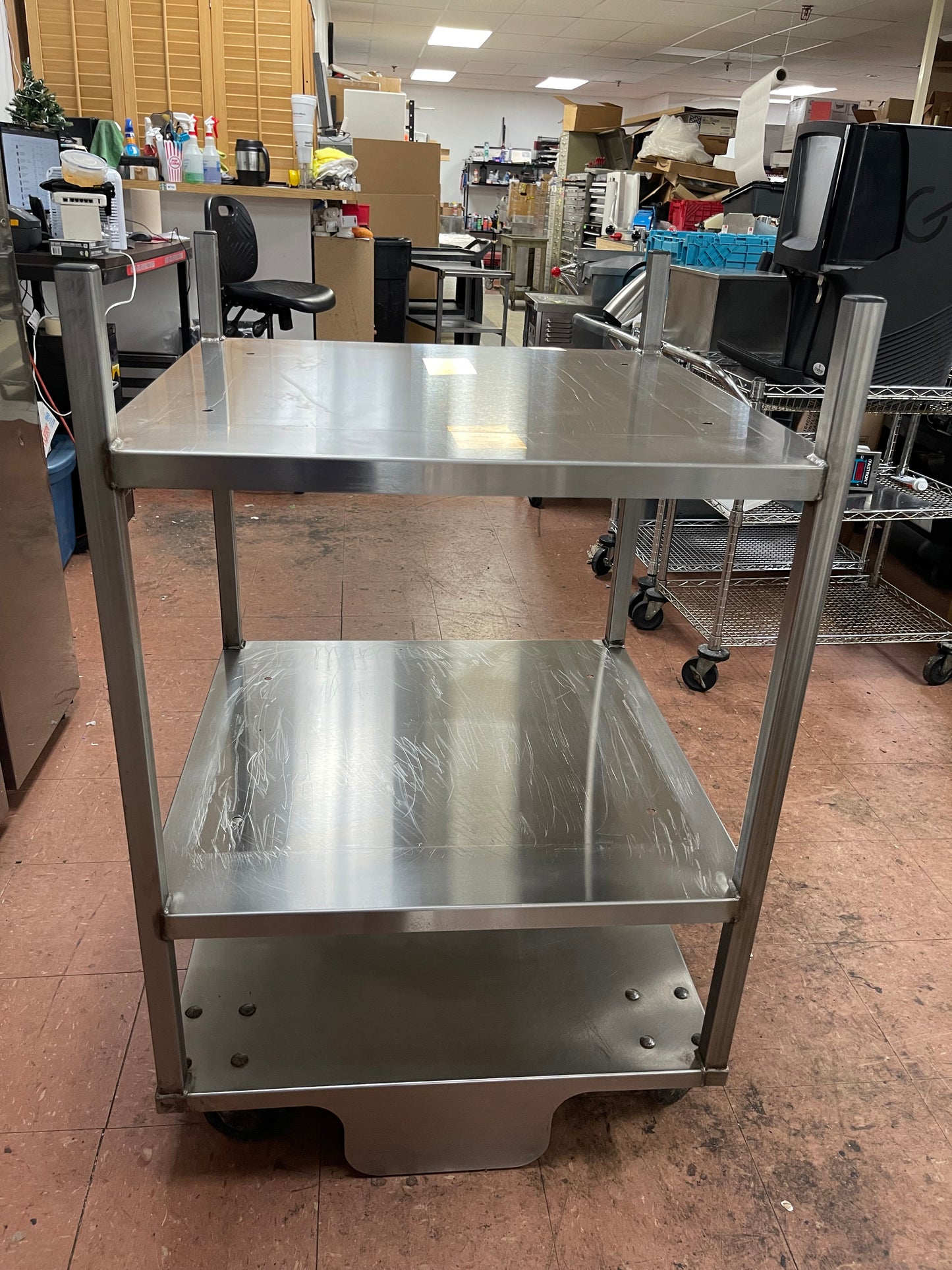 Used Stainless Commercial Double Oven Equipment Stand with Caster Wheels