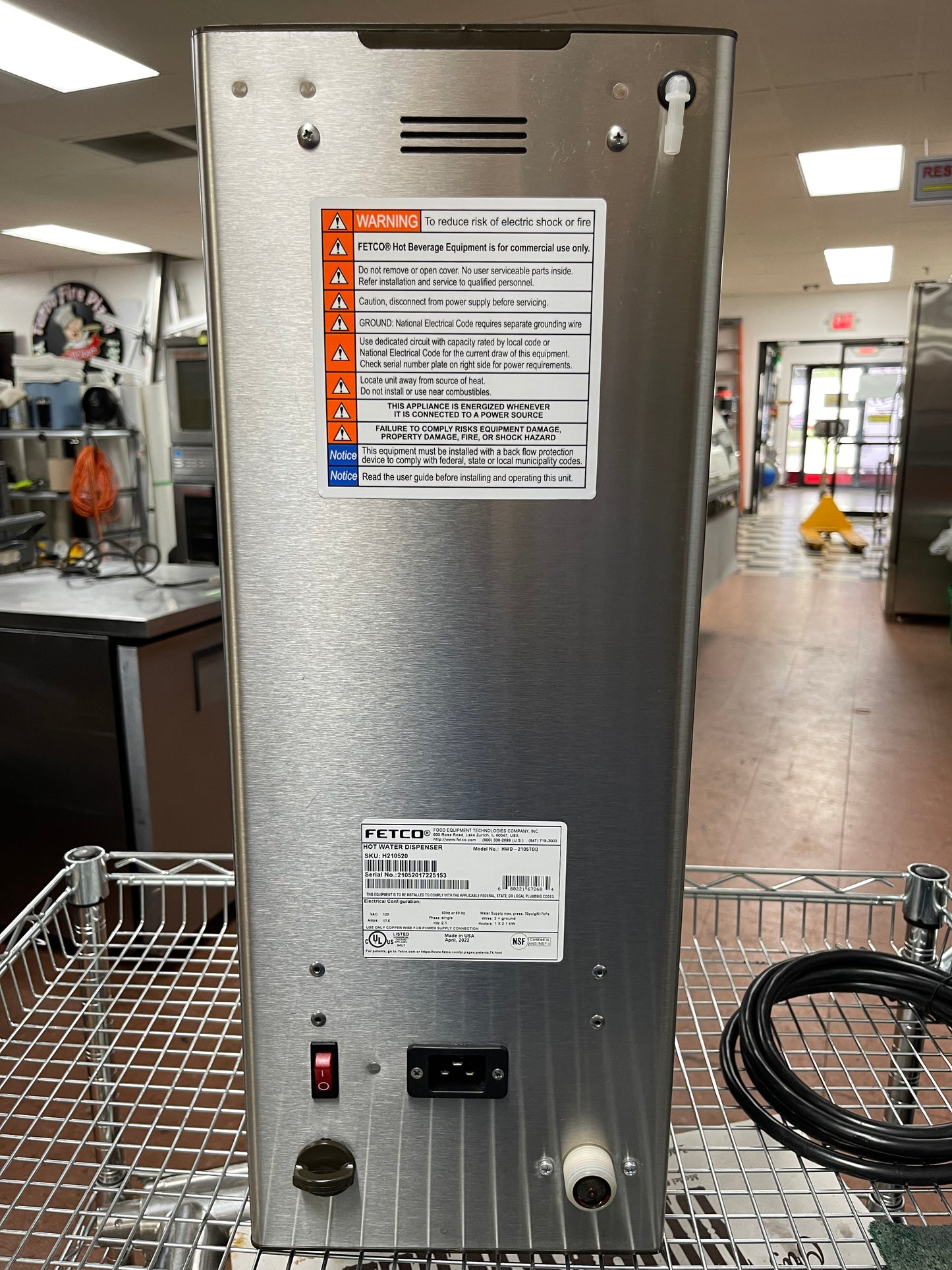 Used Fetco HWD-2105TOD On-Demand Temperature Hot Water Dispenser 120V, 2.2 kW