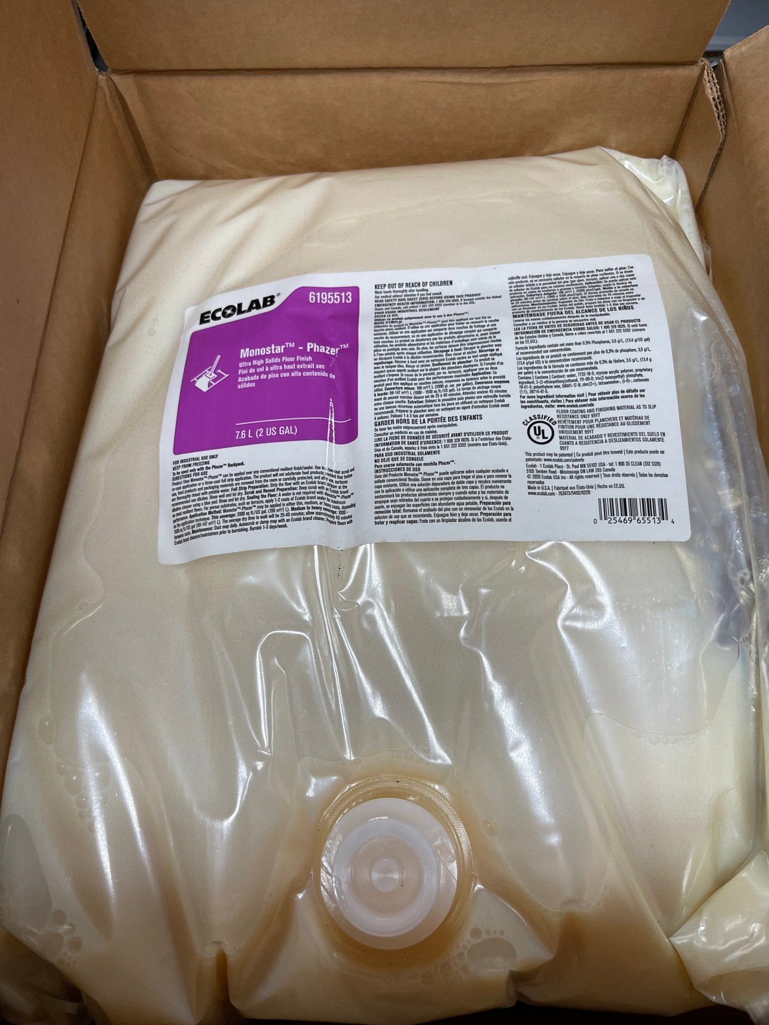 New Ecolab Monostar Phazer Floor Finish Polish 2 - 1gal Bags - Falcon Restaurant Supply - 1