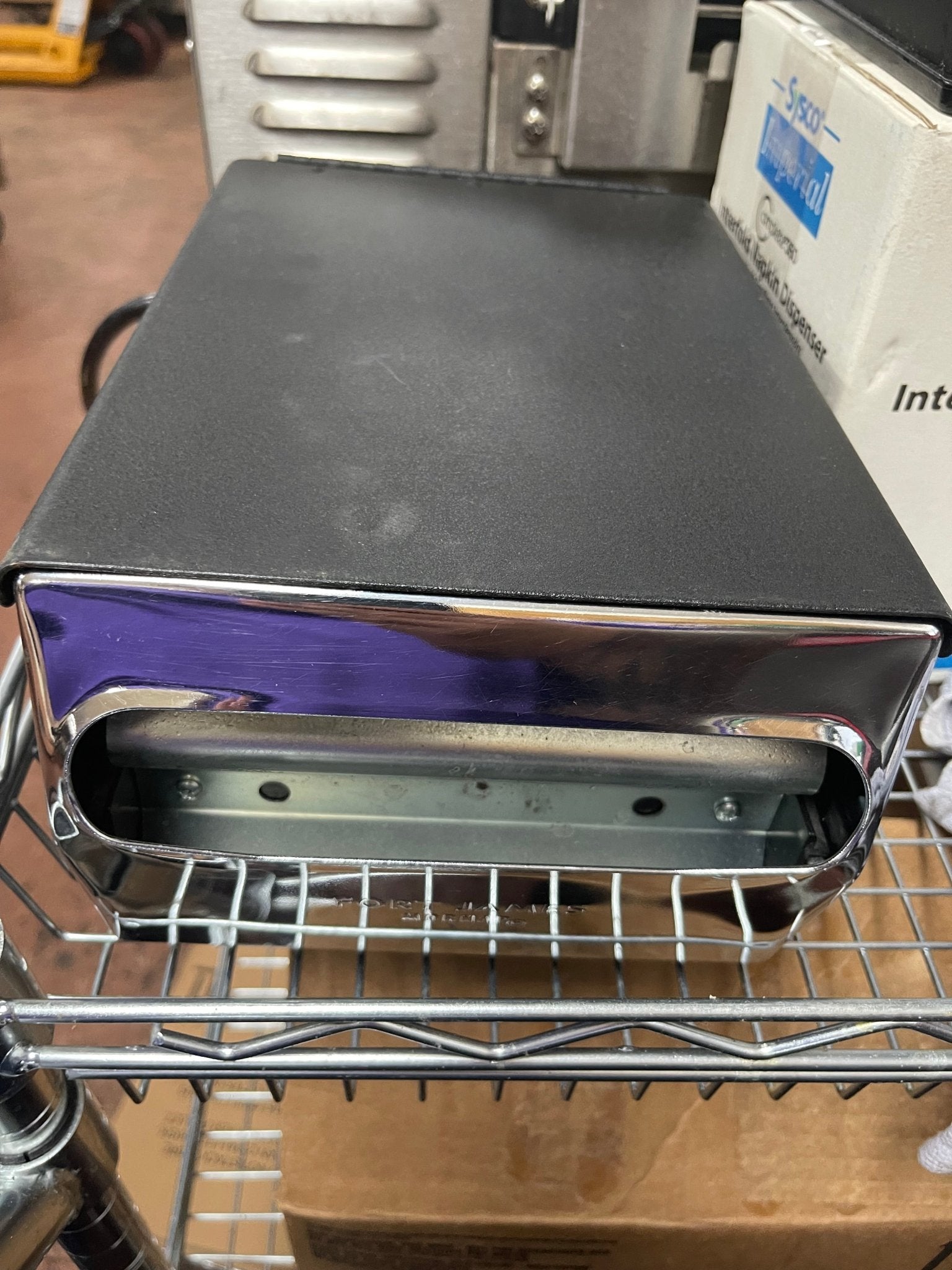Used Fort James Black and Chrome Napkin Dispenser - Falcon Restaurant Supply - 2