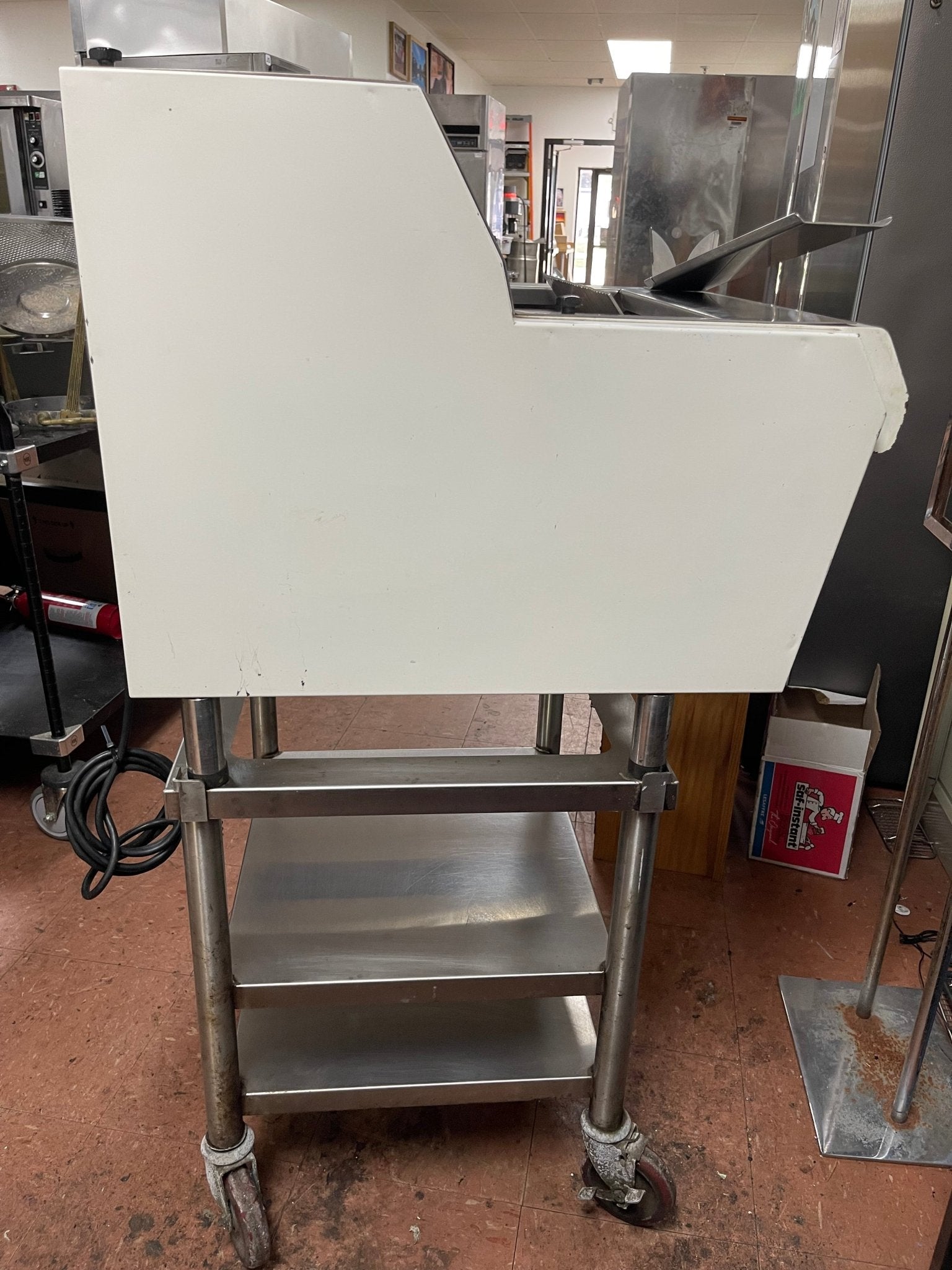 Used Oliver 732 - N Legacy Countertop Front Load Bread Slicer with Stand 120V - Falcon Restaurant Supply - 5