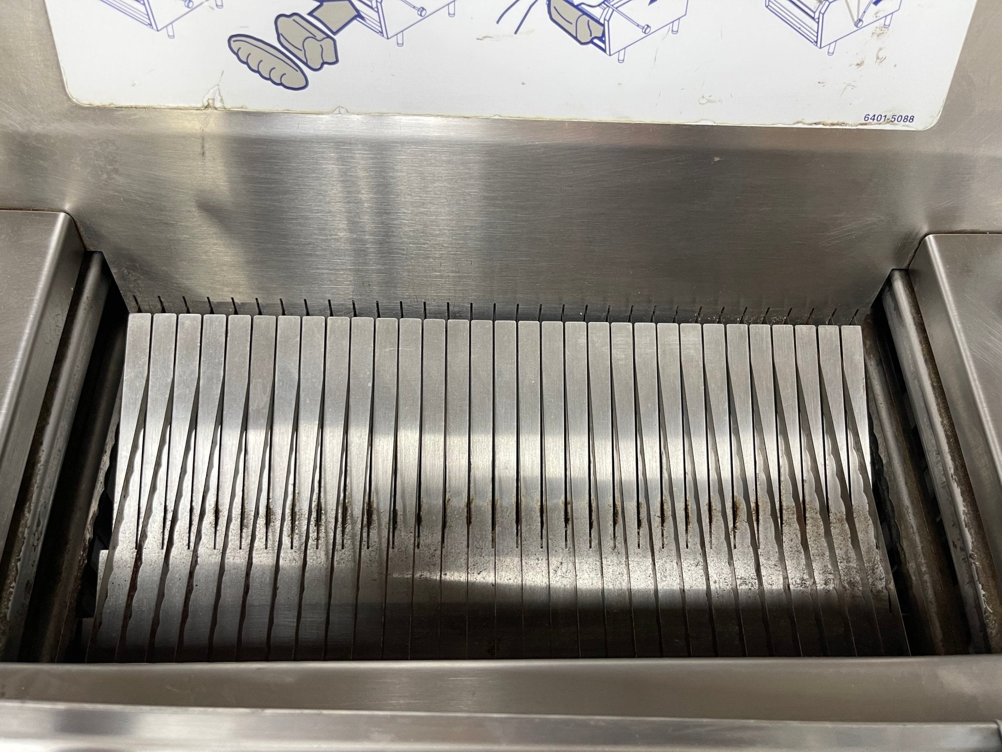 Used Oliver 732 - N Legacy Countertop Front Load Bread Slicer with Stand 120V - Falcon Restaurant Supply - 9