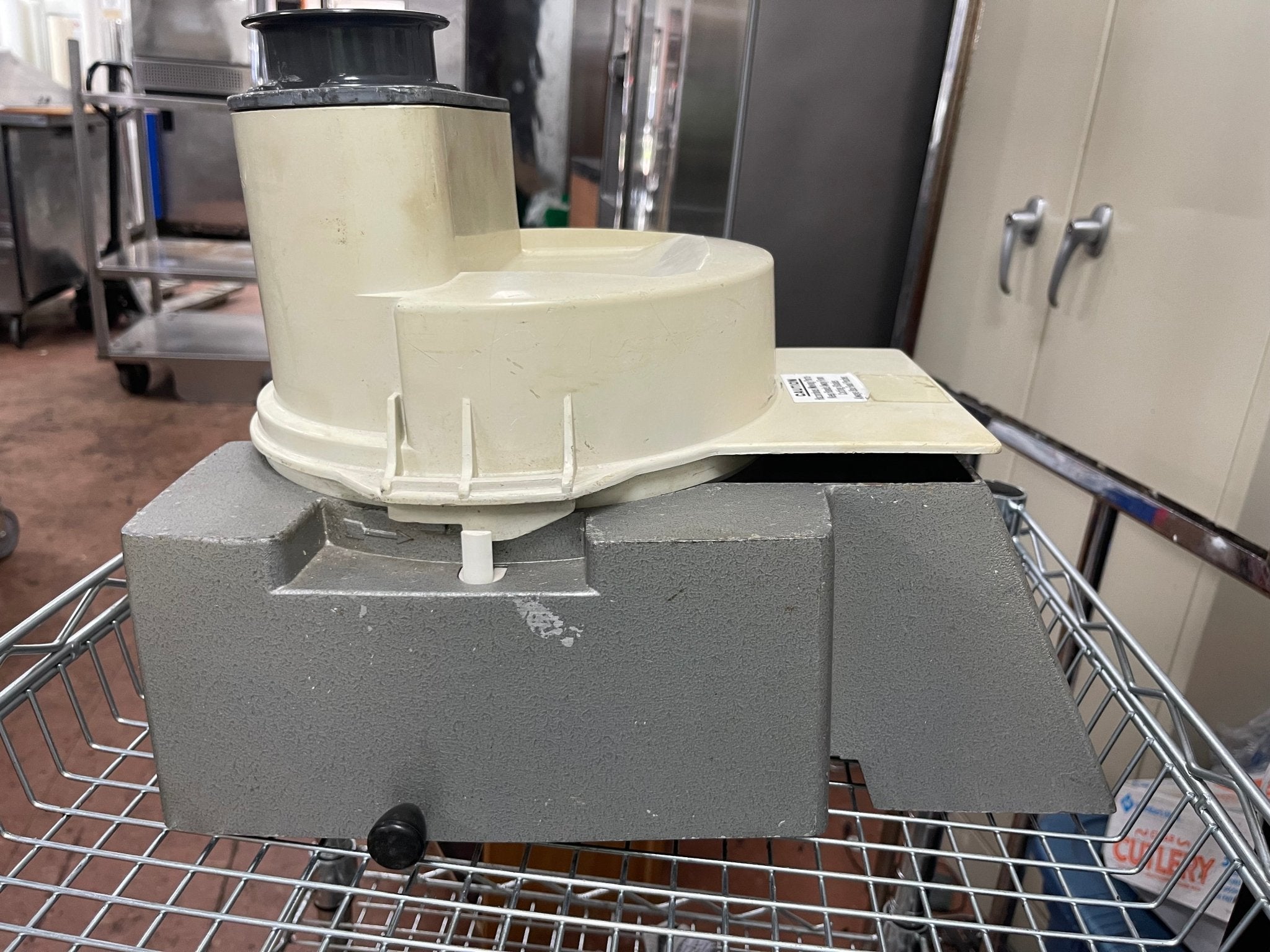 Used Robot Coupe CL400 Continuous Feed Food Processor Attachment with 2 Blades. - Falcon Restaurant Supply - 1