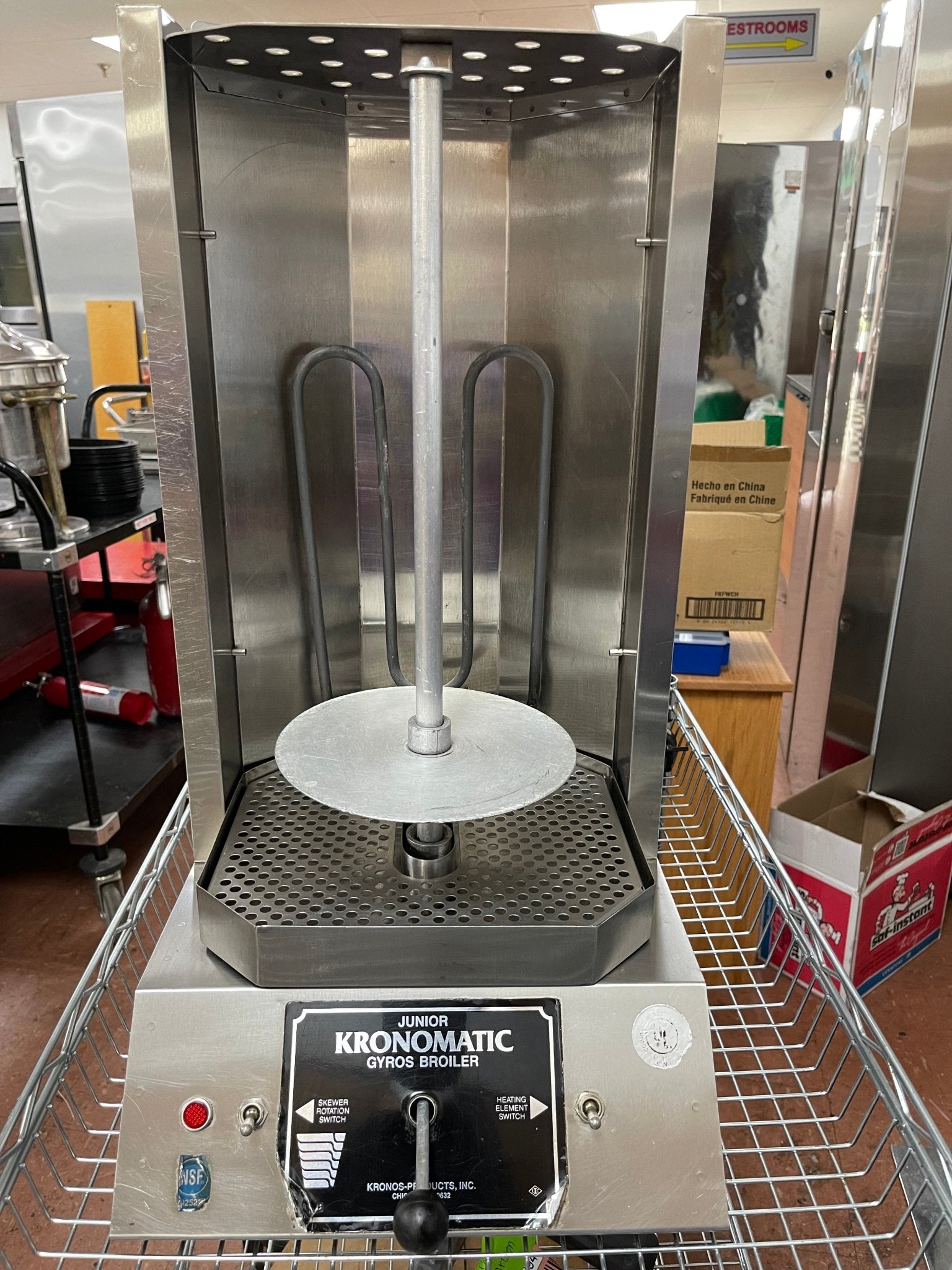 Used Kronomatic Junior Commercial Electric Gyro Broiler Cooker 110V 1400W - Falcon Restaurant Supply - 1