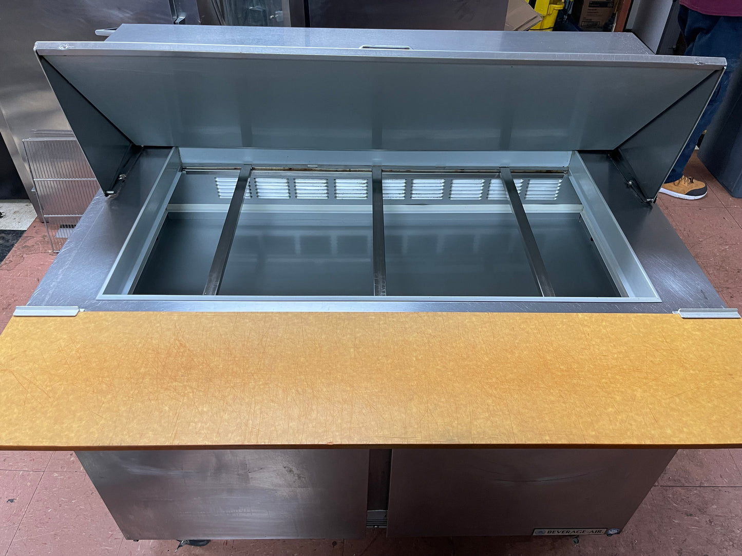 Used Beverage-Air SPE48-18M  48" 2 Door Mega Top Refrigerated Prep Table - JS