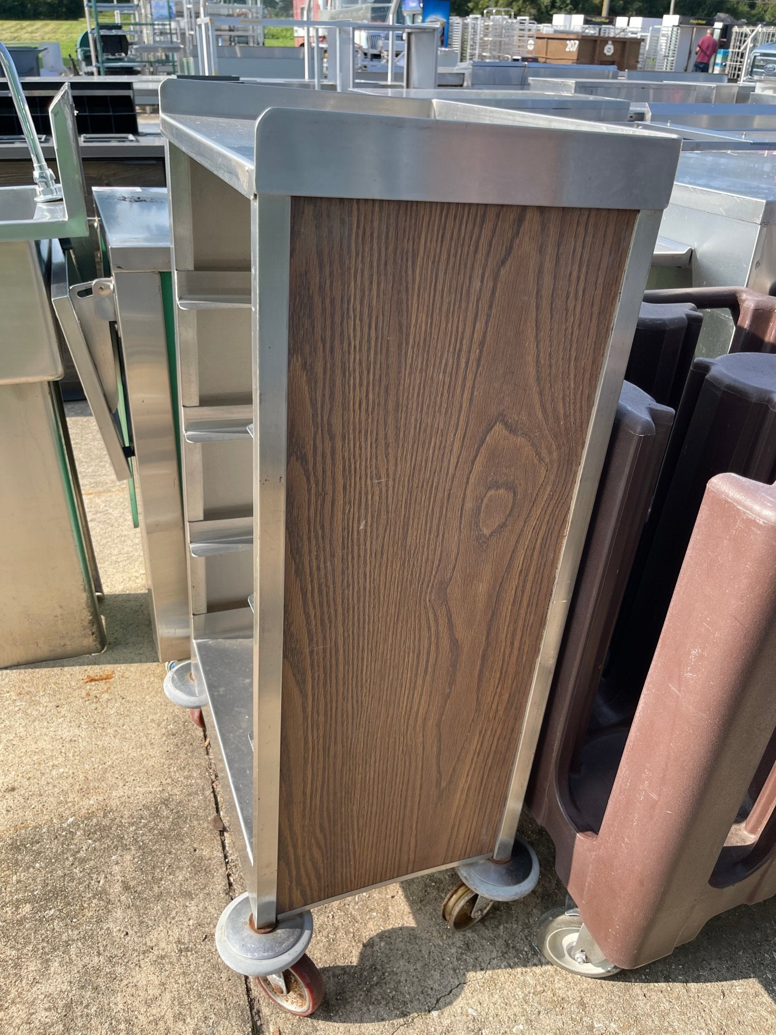 Used Stainless Steel Tray Serving Cart - SS50 - Falcon Restaurant Supply - 3