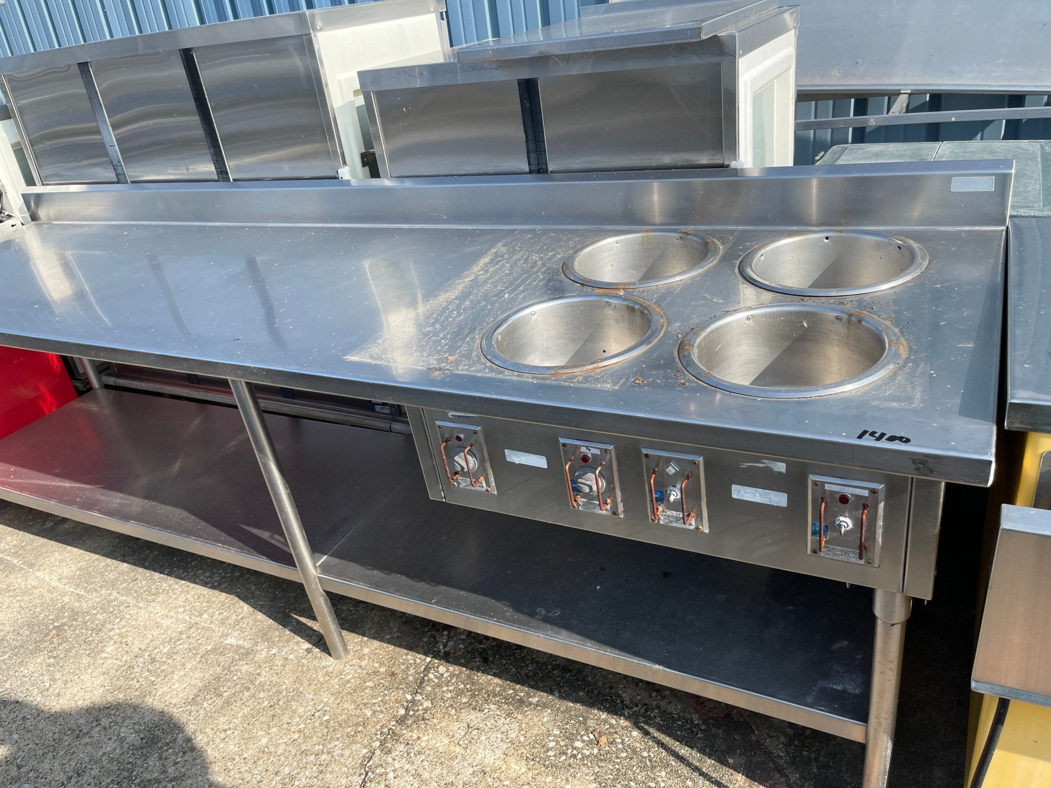 Used 116" Stainless Steel Table - SS56 - Falcon Restaurant Supply - 1