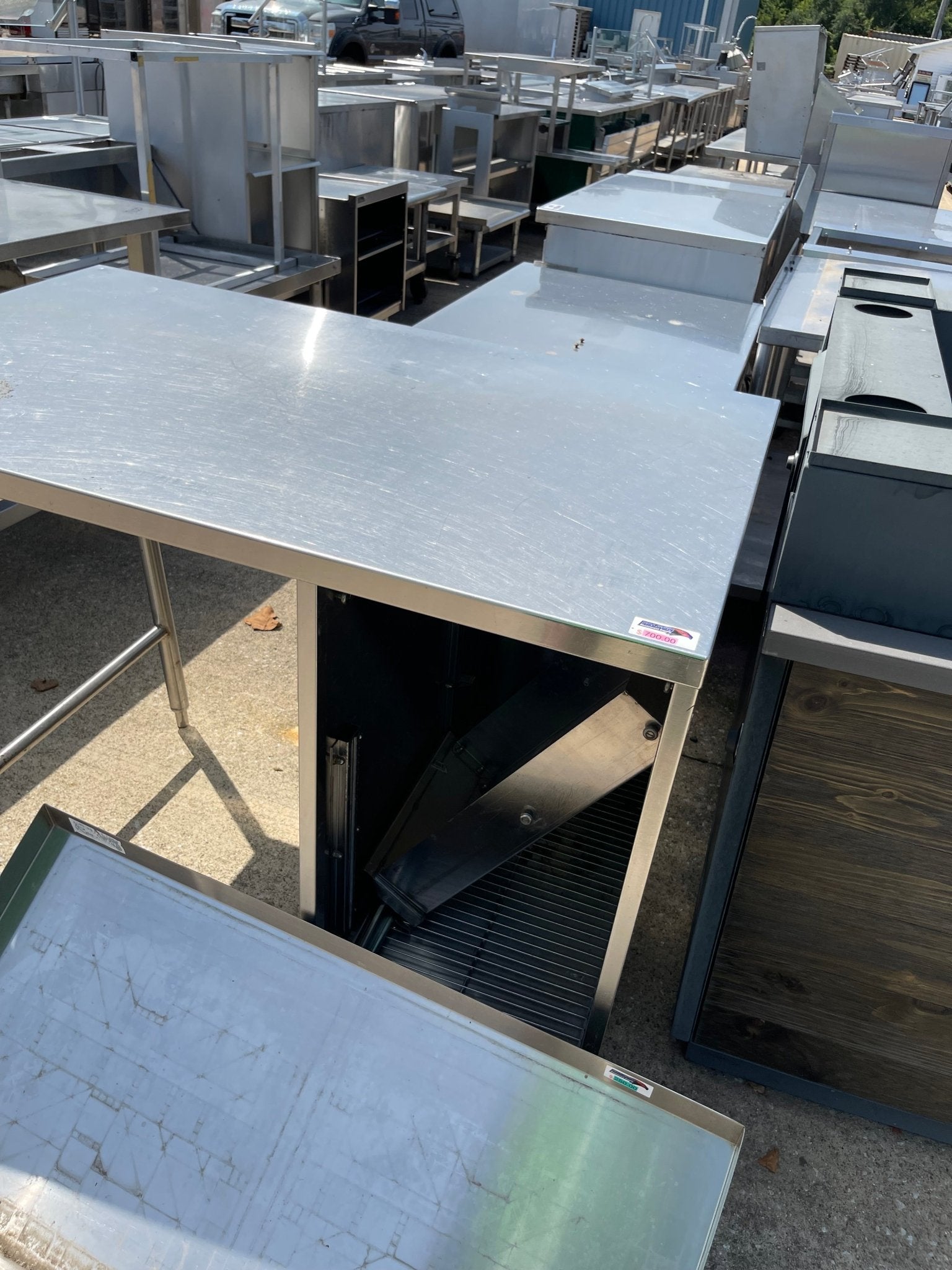 Used 48" Stainless Steel Work Table with Drawer and Storage - SS84 - Falcon Restaurant Supply - 1
