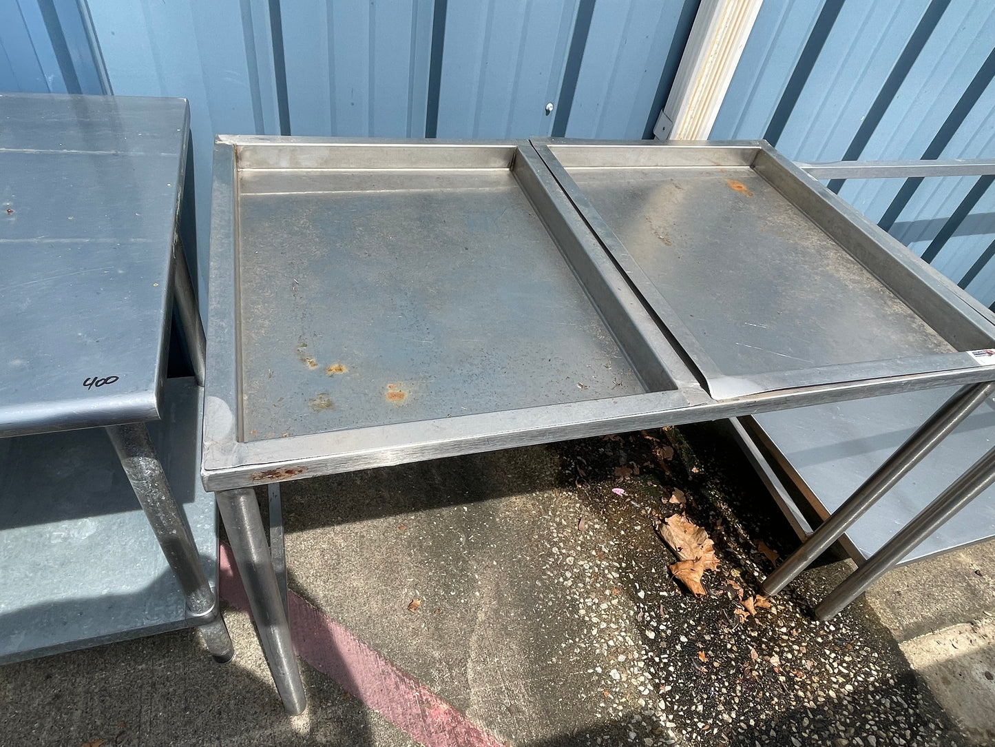 Used 48" Stainless Steel Table with Removable Trays - SS90