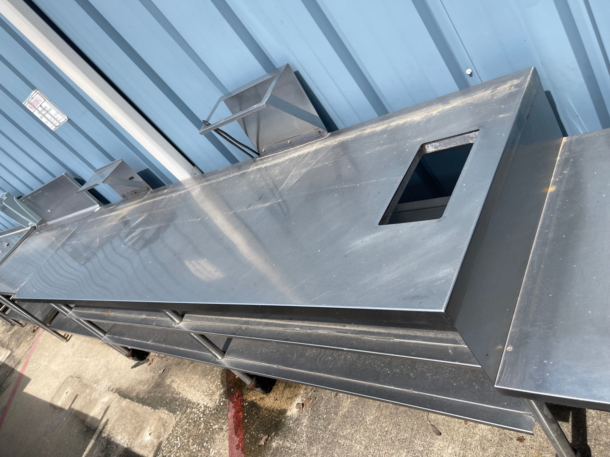 Used 128" Stainless Steel Table with Shelves - SS95 - Falcon Restaurant Supply - 3