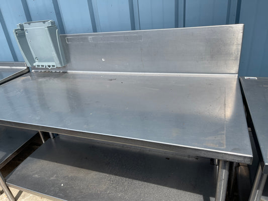 Used 66" Stainless Steel Table with 12" Backsplash - SS96