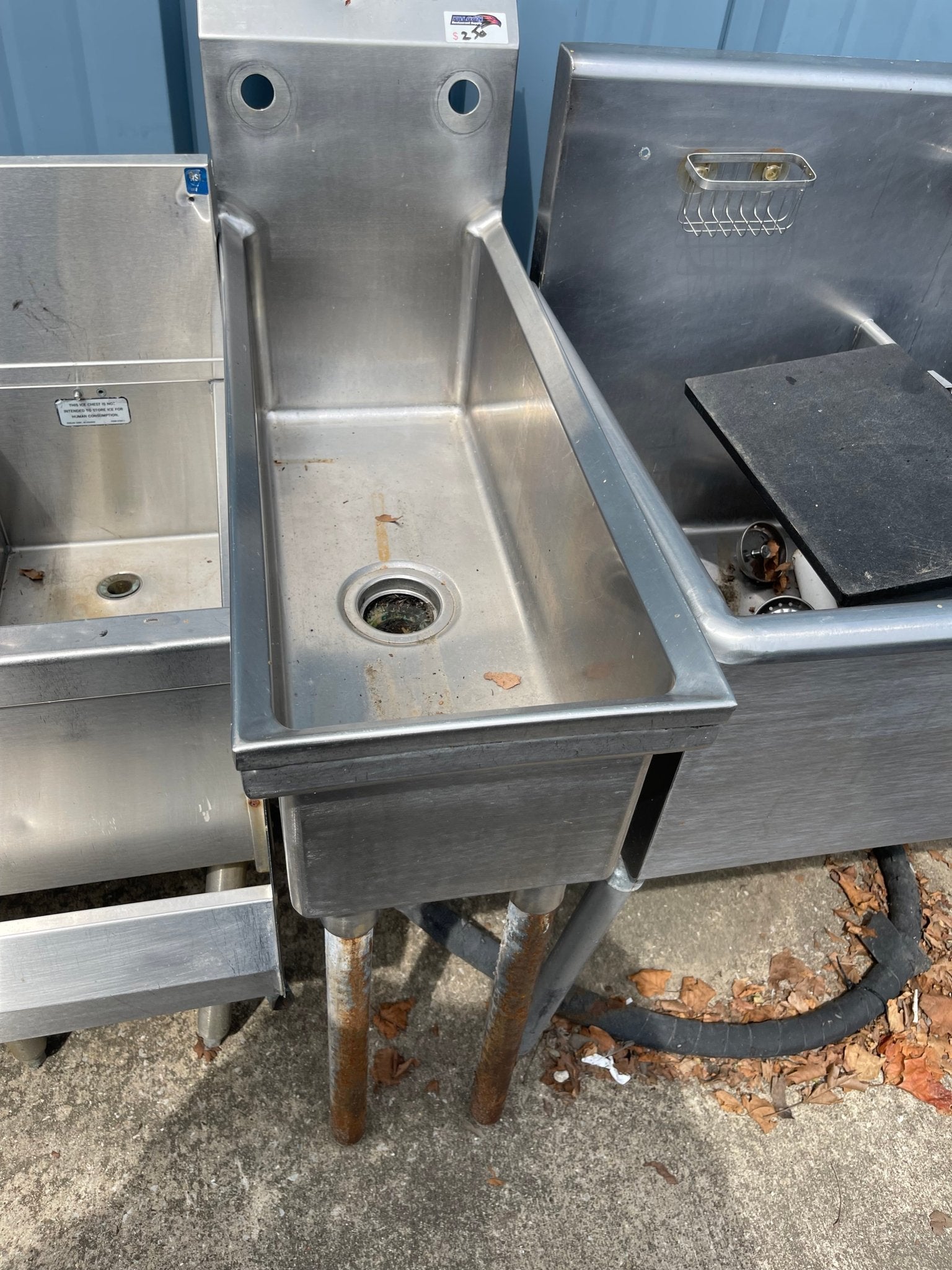 Used 12" Stainless Steel Sink - SS101 - Falcon Restaurant Supply - 2