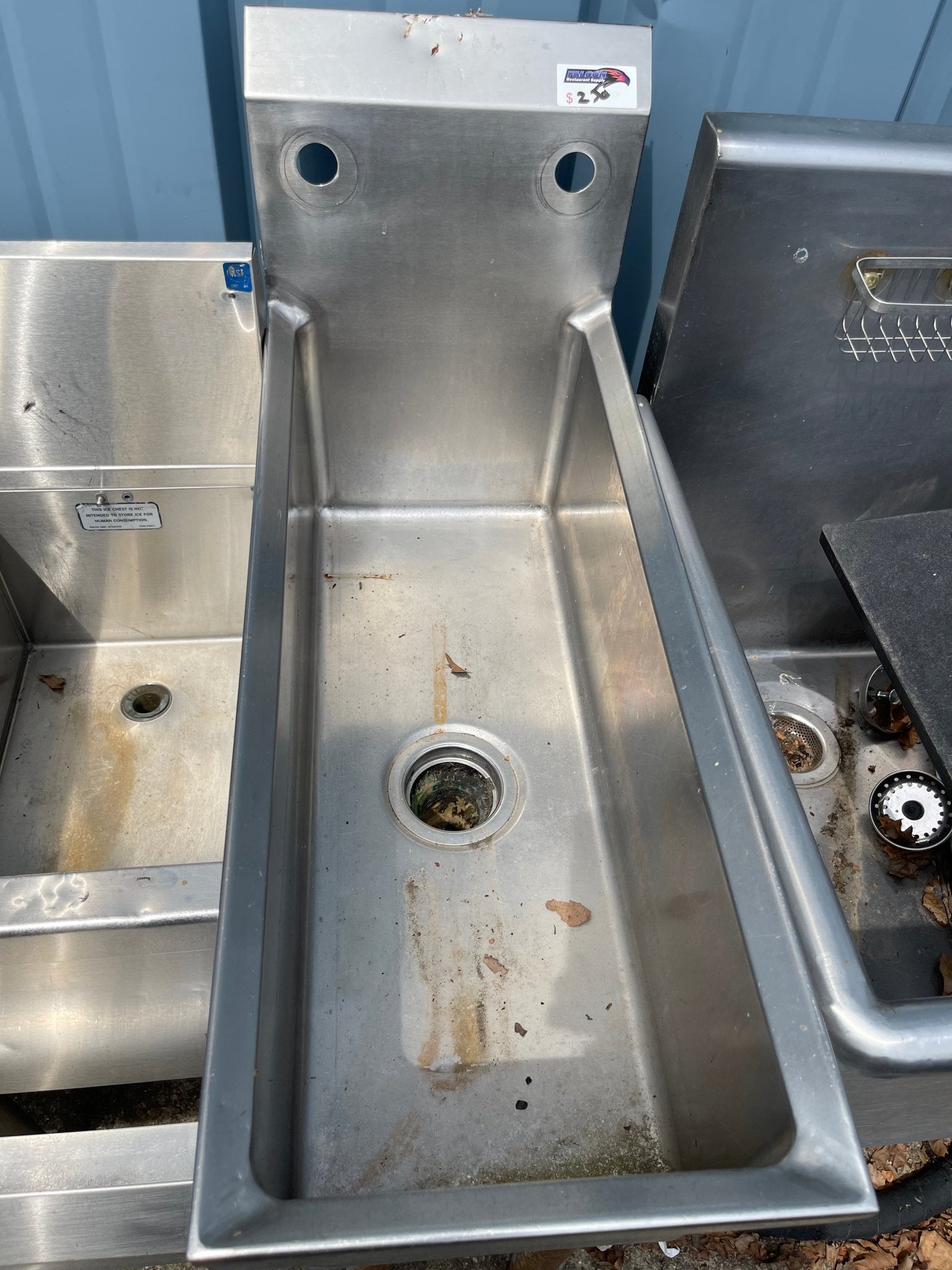 Used 12" Stainless Steel Sink - SS101 - Falcon Restaurant Supply - 3
