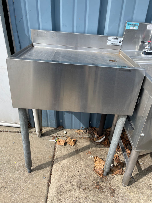 Used 24" Krowne Stainless Steel Under Bar Drainboard - SS107