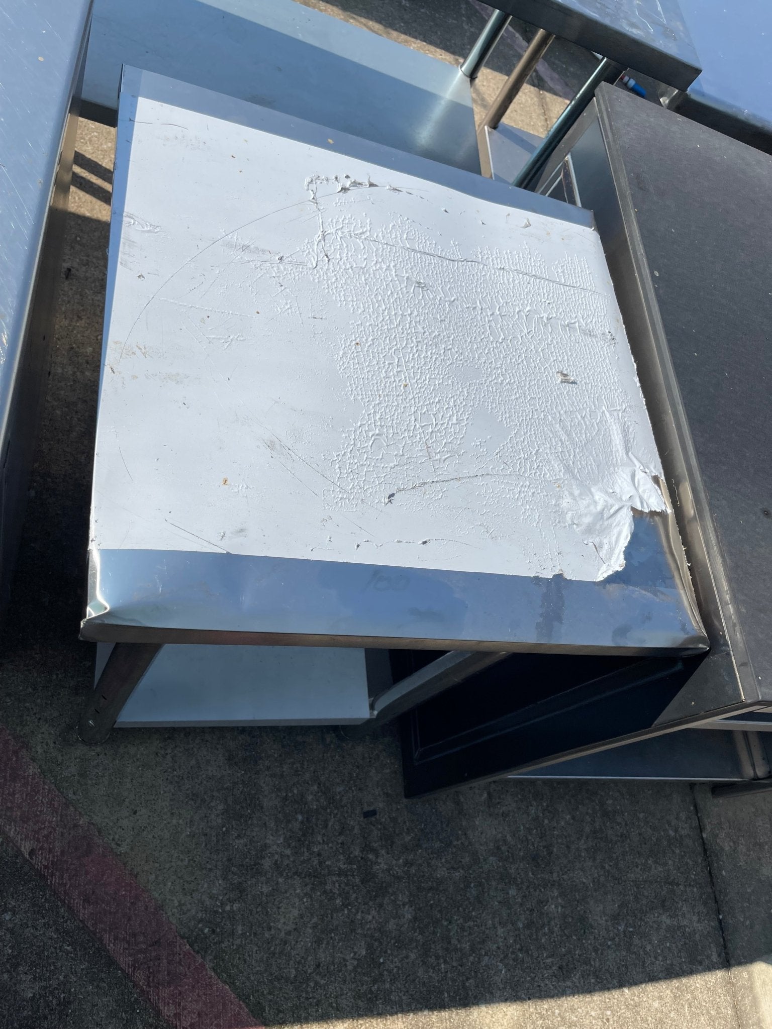 Used 23.5" Stainless Steel Table Damaged - SS110 - Falcon Restaurant Supply - 2