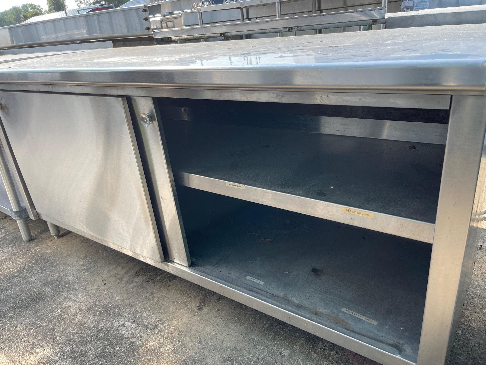 Used 72" Stainless Steel Table with Storage Shelves - SS111 - Falcon Restaurant Supply - 3