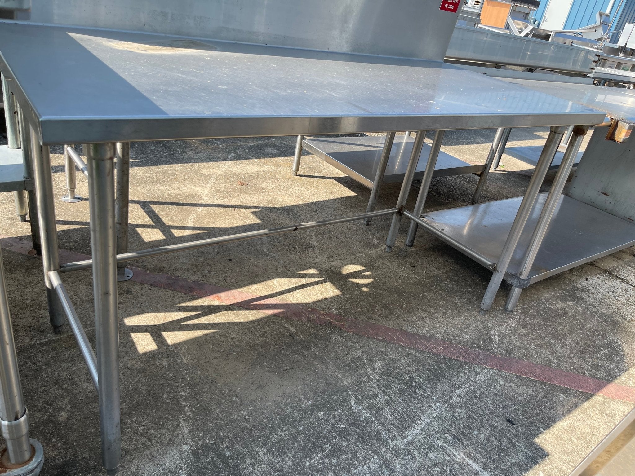 Used 66" Stainless Steel Table with 12" Backsplash - SS113 - Falcon Restaurant Supply - 2