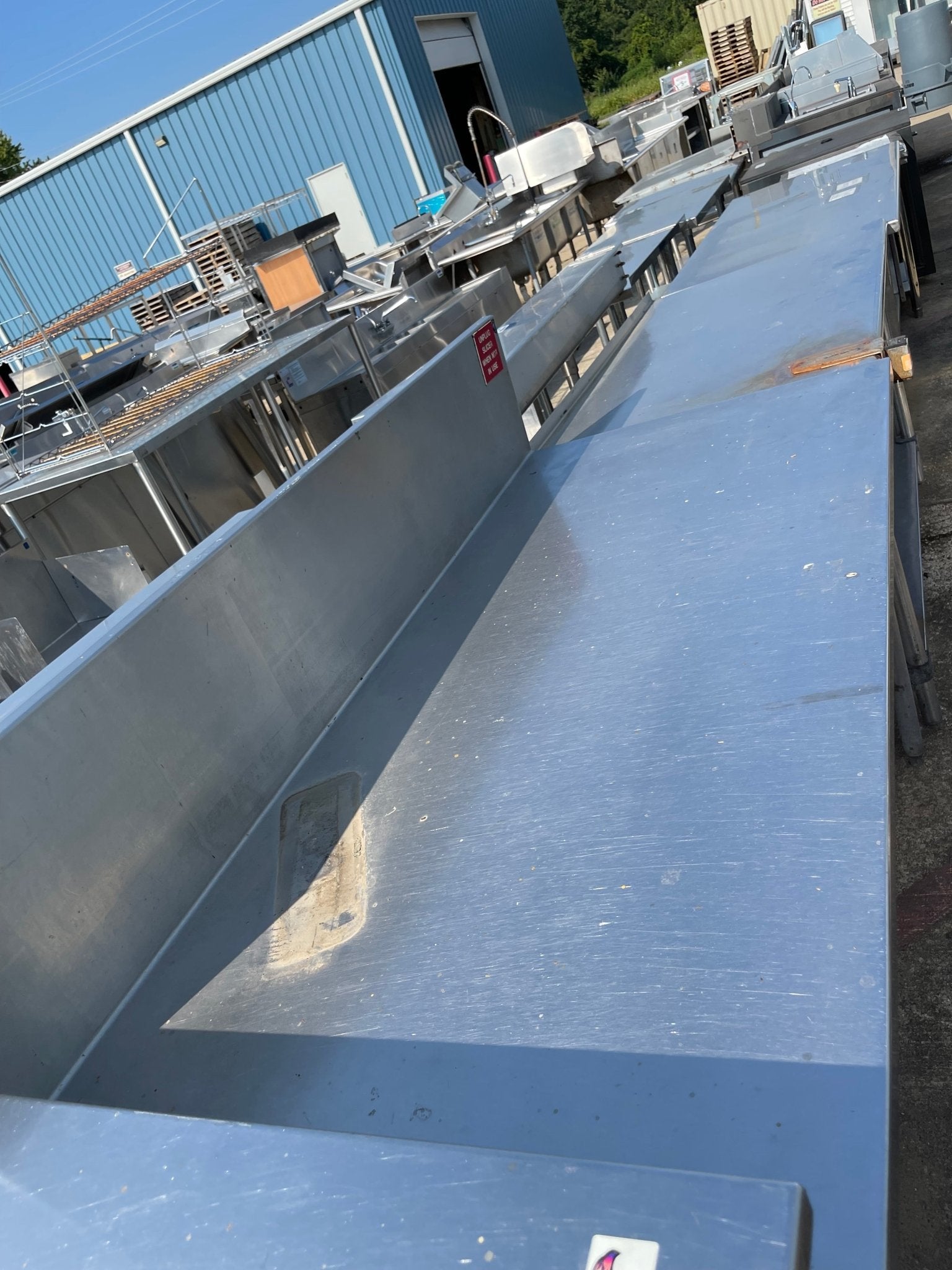 Used 66" Stainless Steel Table with 12" Backsplash - SS113 - Falcon Restaurant Supply - 3