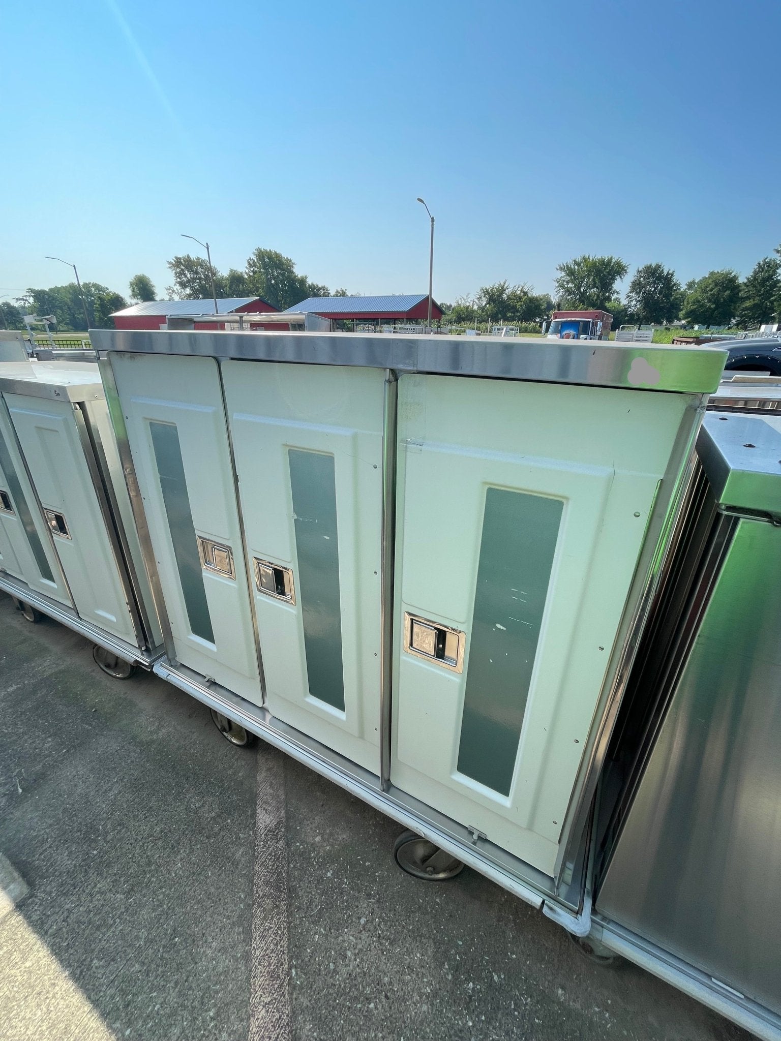 used Stainless Steel Mobile 3 Door Banquet Cart - SS119 - Falcon Restaurant Supply - 1