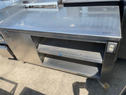 Used 61" Stainless Steel Equipment Stand with shelves and outlets - SS122 - Falcon Restaurant Supply - 1