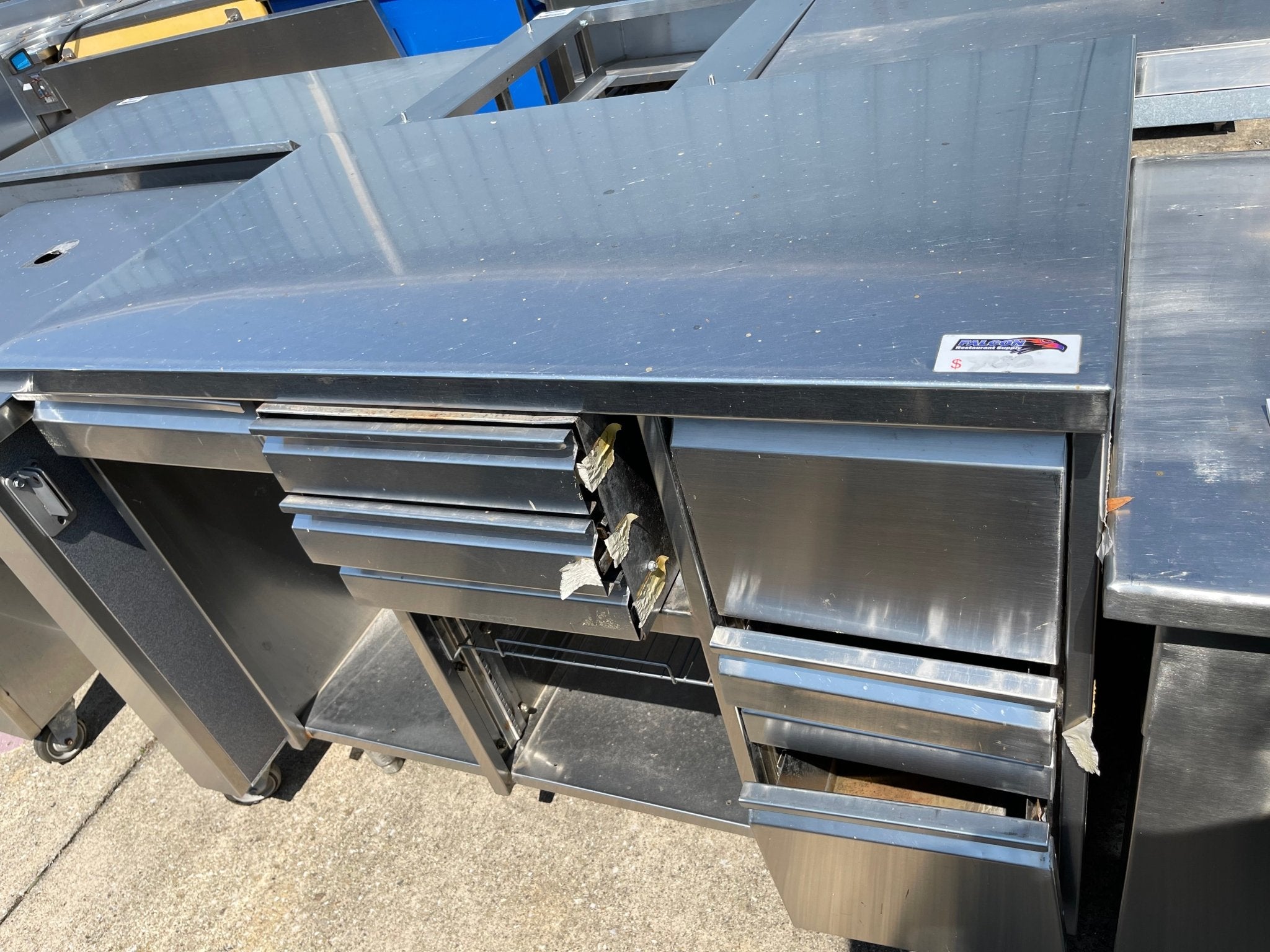 Used 48" Stainless Steel Work Station With Drawers - SS123 - Falcon Restaurant Supply - 1