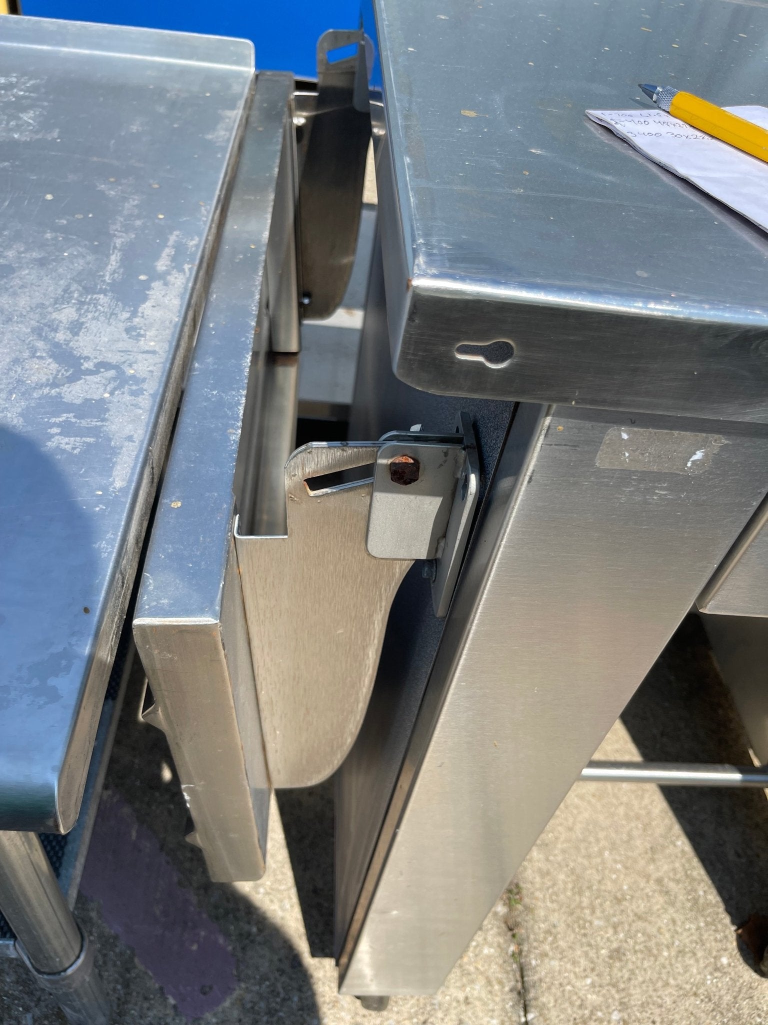 Used 30" Stainless Steel Work Station with Drawer and folding Shelf - SS124 - Falcon Restaurant Supply - 4