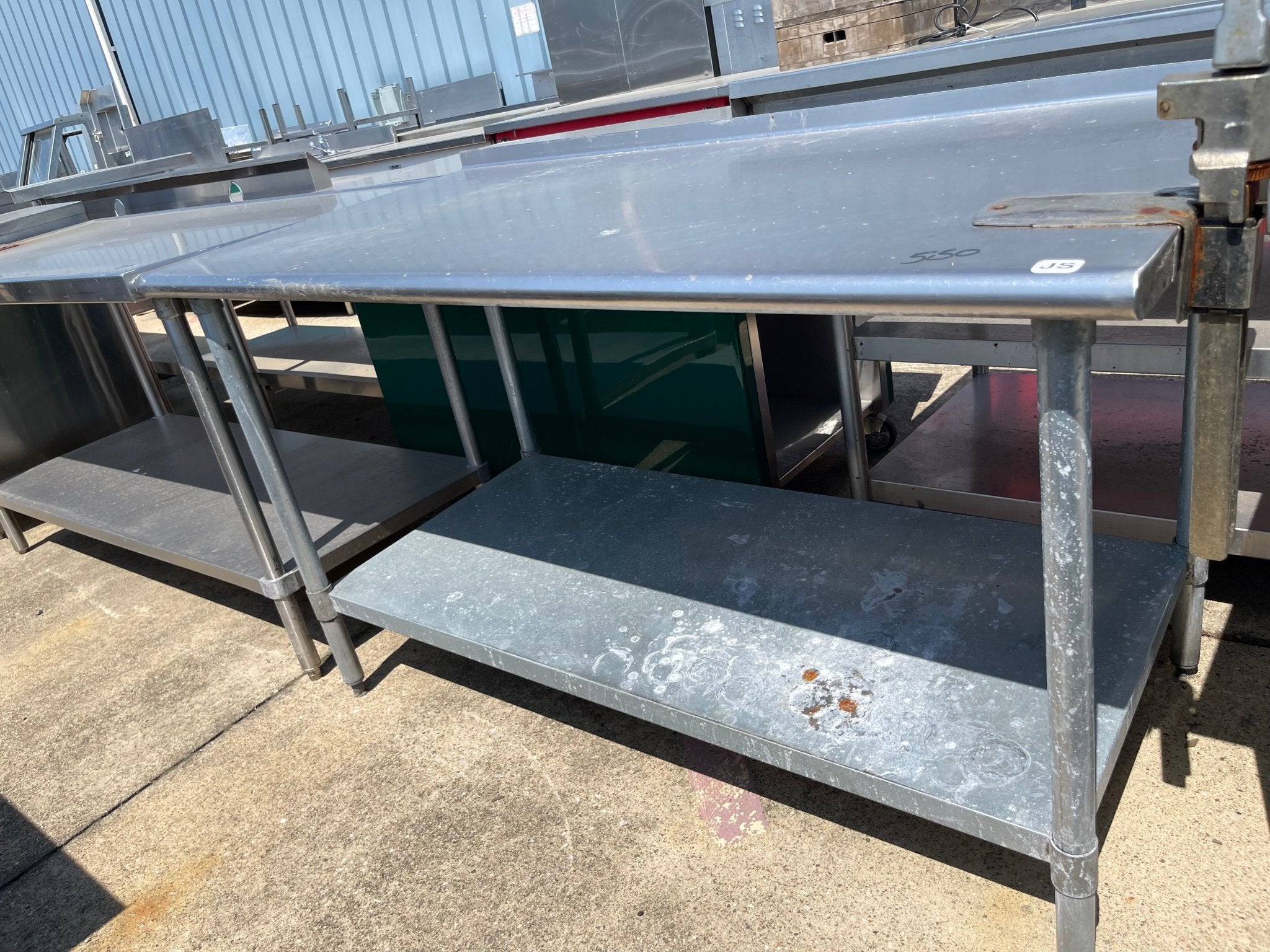 Used 60" Stainless Steel Table with a 1" Backsplash - JS - SS129 - Falcon Restaurant Supply - 2