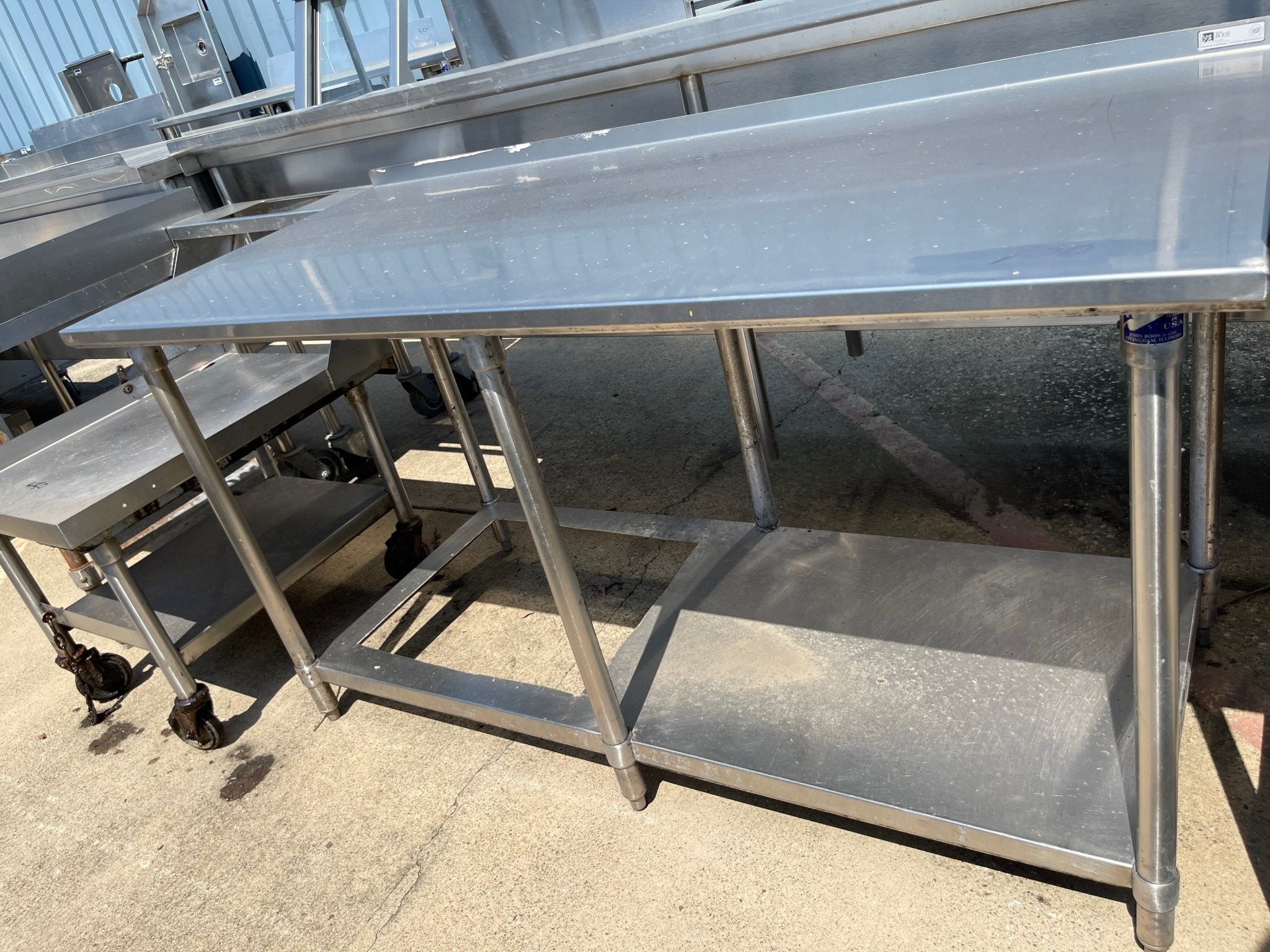 Used 66" John Boos Stainless Steel Table - SS132 - Falcon Restaurant Supply - 1
