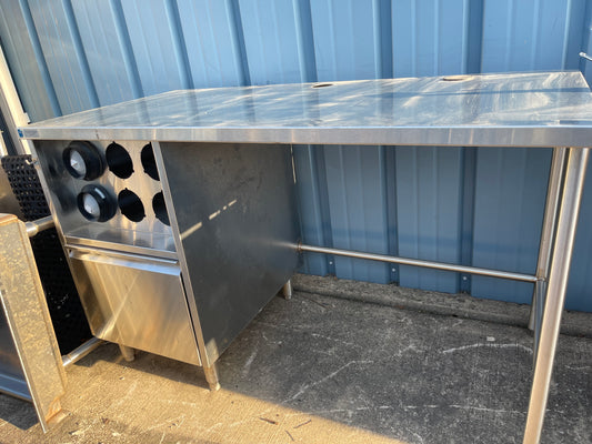 60" Qualserv Stainless Steel Work/Drink Station Table - SS134