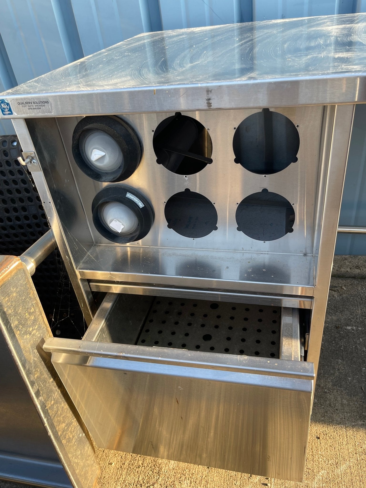 Used 60" Qualserv Stainless Steel Work/Drink Station Table - SS134 - Falcon Restaurant Supply - 3